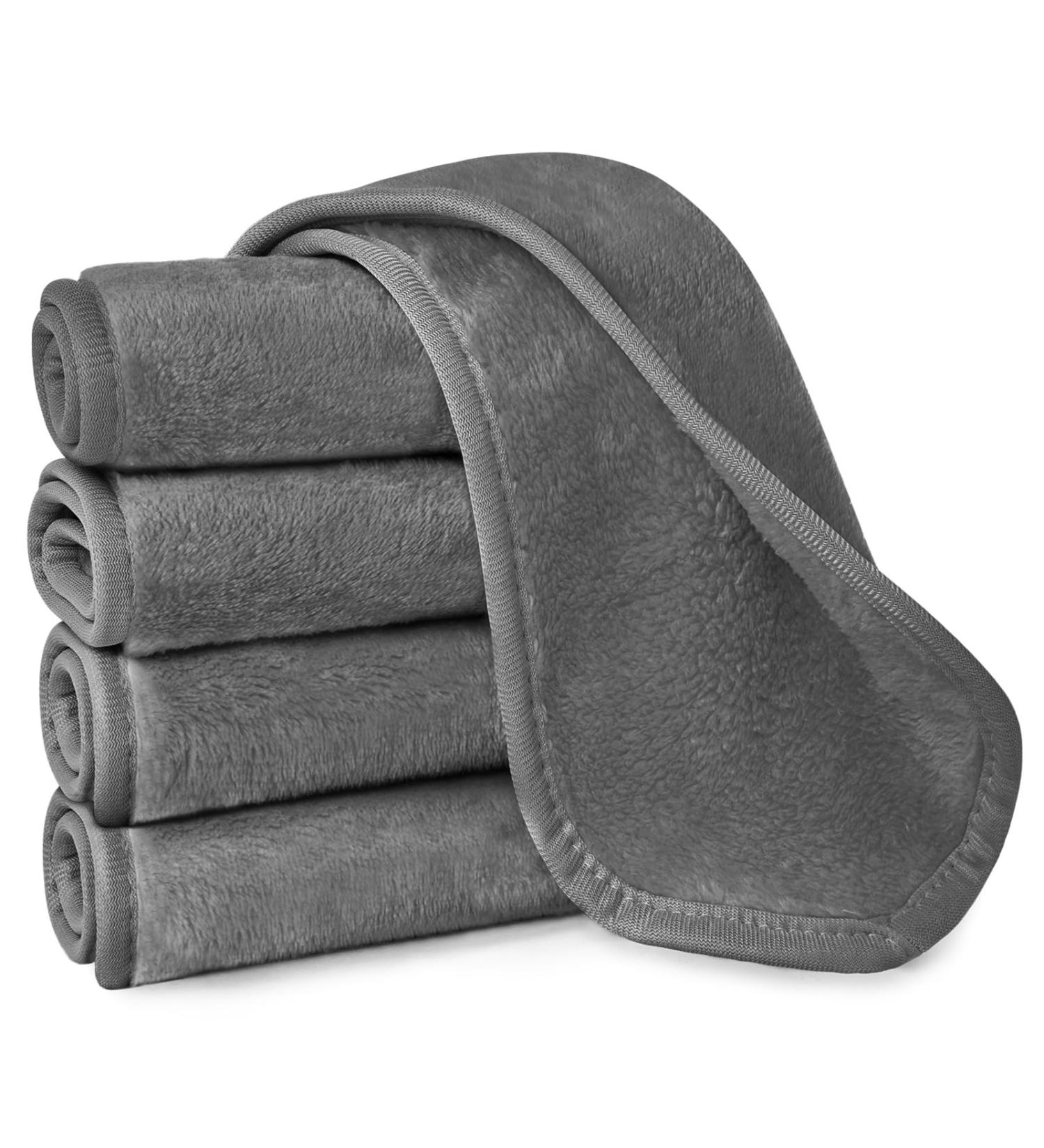 URAQT 5 Pack Face Cloths Make Up Remover Microfibre Face Wipes for Reusable Makeup Remover Cloth Washable Ultra Soft Facial Cleansing Wipe Cloths (Dark Grey) 5 Pcs-dark Grey - Buy Online on SooperMarket.com