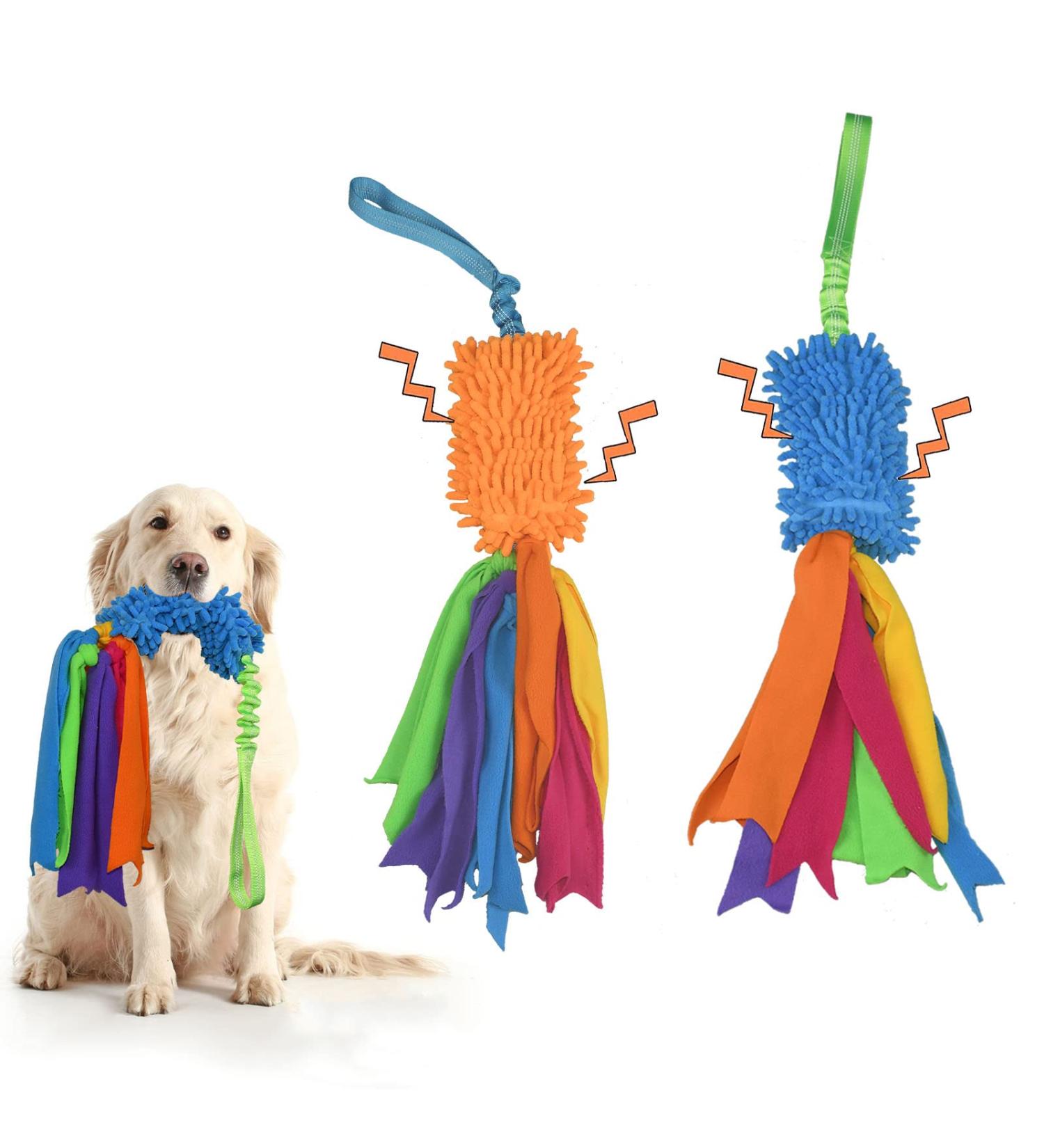 Tekcam 2 Pack Dog Tug Toys - Squeaky Agility Rope Toys for Small & Medium Dogs | Interactive Outdoor Fun - Buy Online on SooperMarket.com
