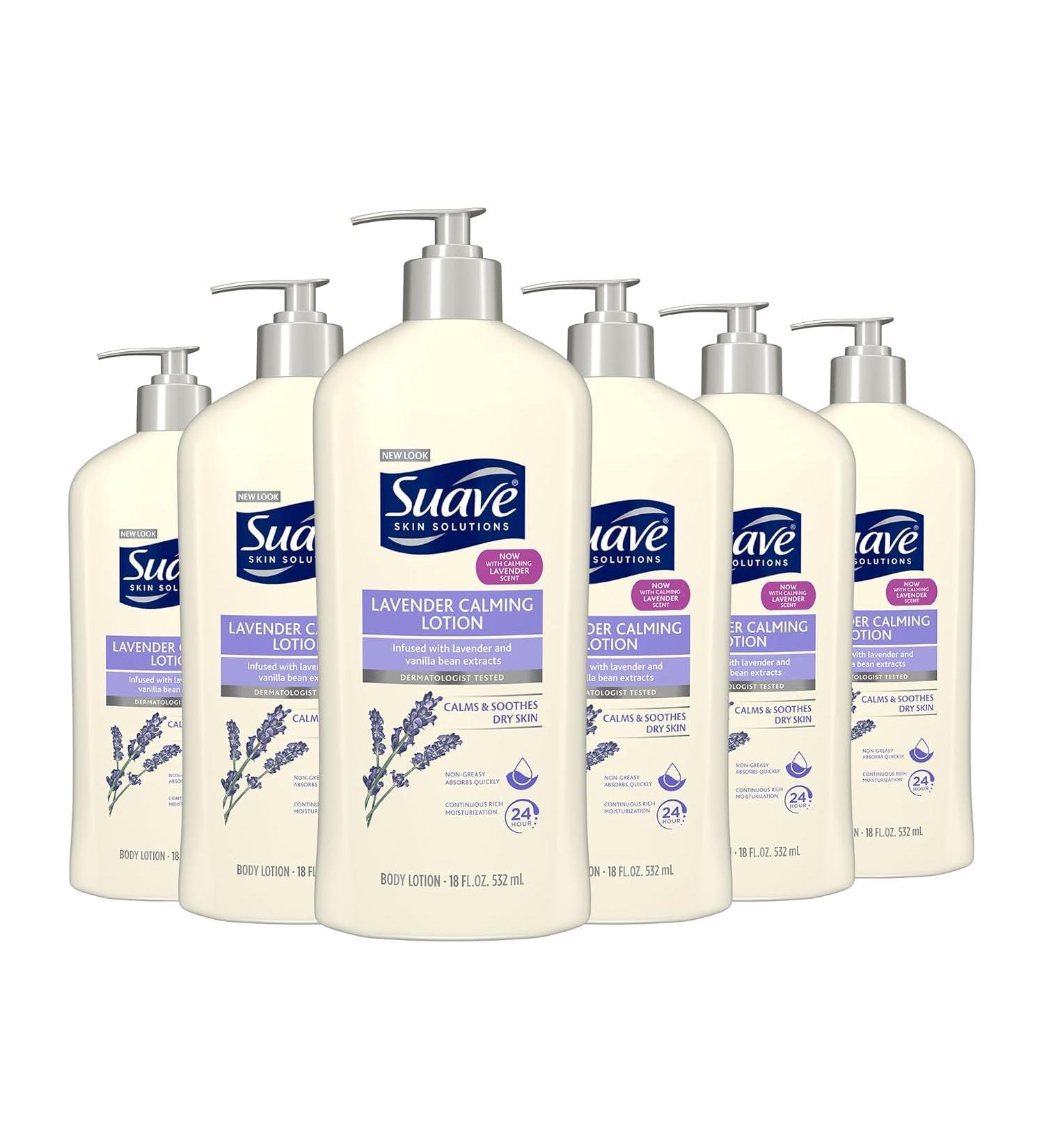 Suave Skin Lotion 18 oz Pump - Lavender Vanilla - 6 Pack - Moisturizing Lotion for All Skin Types - International Shipping Available - Buy Online on SooperMarket.com