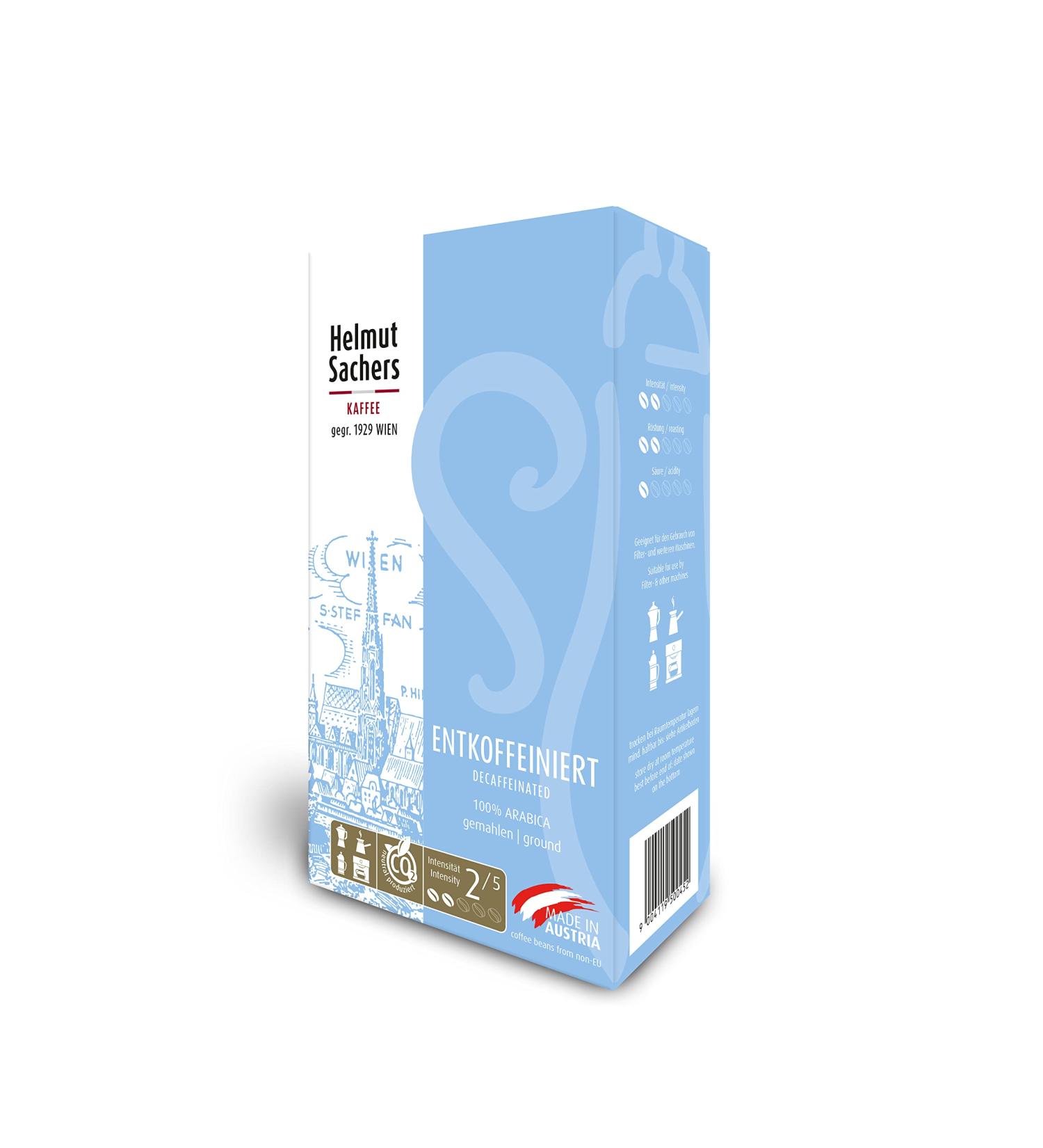 Helmut Sachers Decaffeinated Coffee 500g - 100% Arabica Ground Intensity 2/5 | International Shipping Available - Buy Online on SooperMarket.com