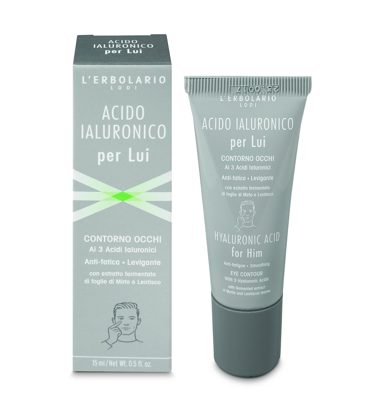 LErbolario Hyaluronic Anti-Fatigue Smoothing Eye Contour for Men - 0.5 oz Gel