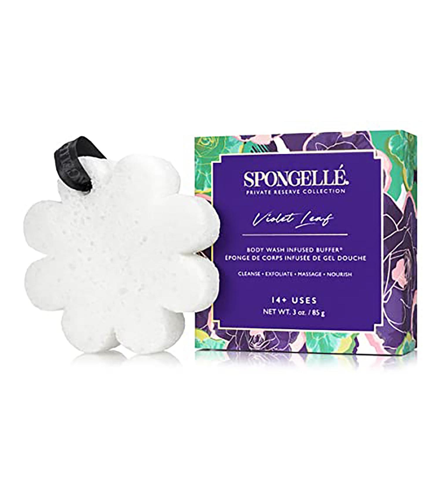 Shop Spongelle Violet Leaf - Body Wash Infused Buffer | Luxurious Body Care for All Skin Types - Buy Online on SooperMarket.com