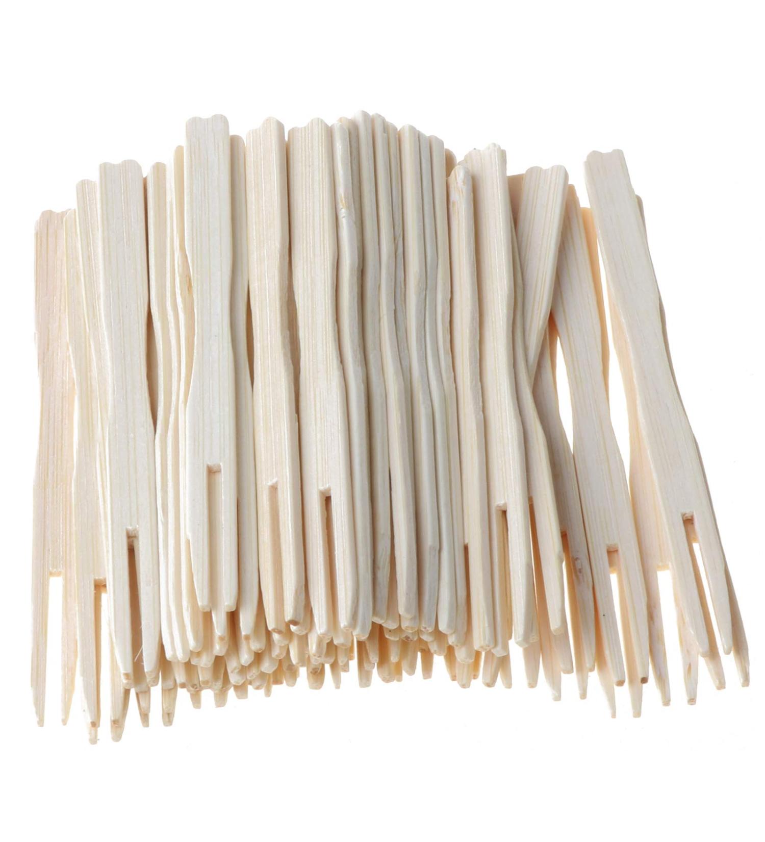 JSGHGDF 100Pcs Wooden Fruit Fork Pick Dessert Forks Tableware - Buy Online on SooperMarket.com