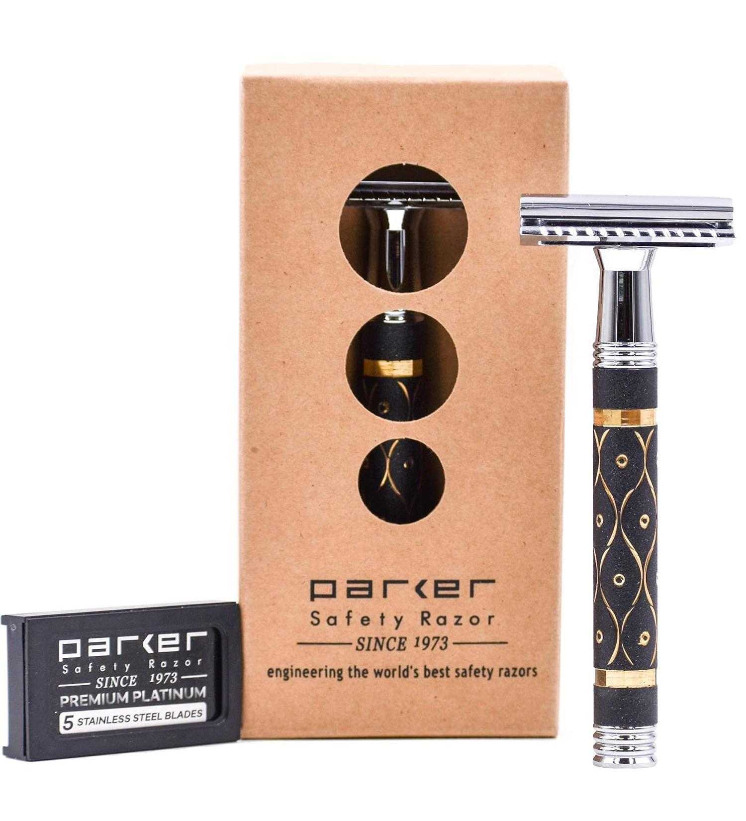 Parker Safety Razor 65R Super Heavyweight Double Edge Safety Razor - Includes 5 Blades | International Shipping Available - Buy Online on SooperMarket.com