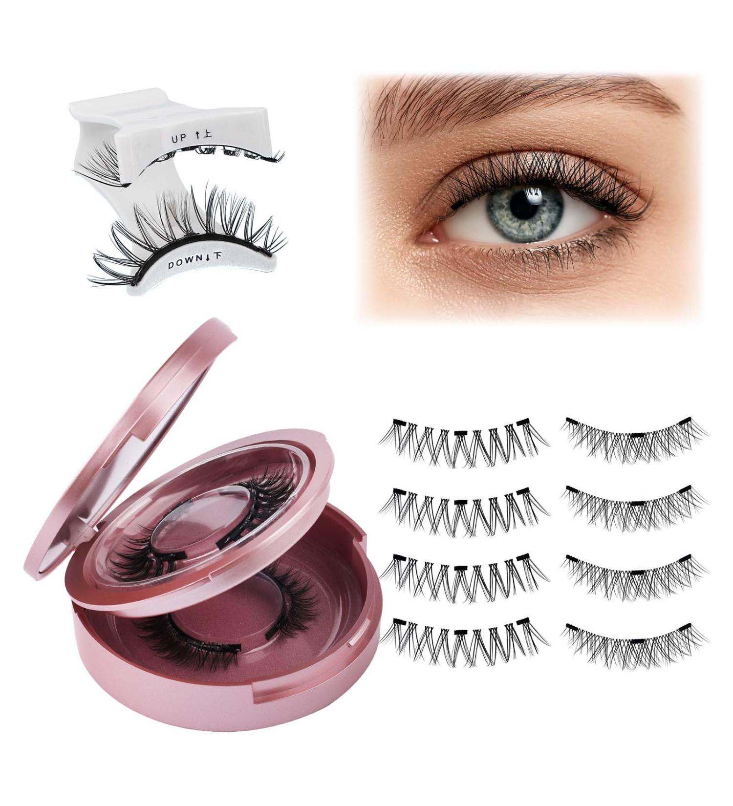 Fadlash Magnetic Eyelashes Kit Magnetic No Glue Eyelashes Natural Look Reusable Magnetic Eyelashes 2 Pairs Magnetic Lashes Without Eyeliner (Y1+Y3) - Buy Online on SooperMarket.com