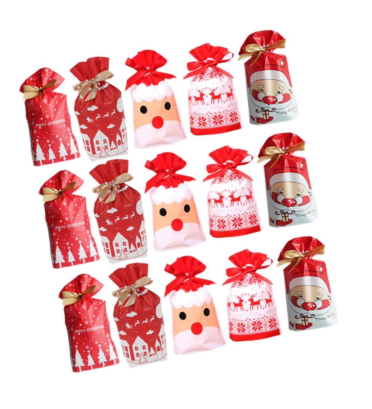 PLAFOPE Chrismas Bags 50pcs Christmas Drawstring Bag Candy Bags Holiday Santa Bag Drawstring Candy Bag Child Bag Food - Buy Online on SooperMarket.com