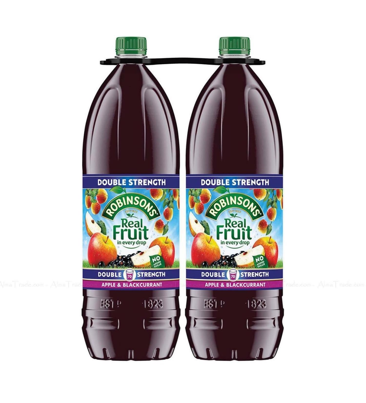 Robinsons Real Fruit Apple and Blackcurrant Squash Juice - Pack of 2 x 1.75L