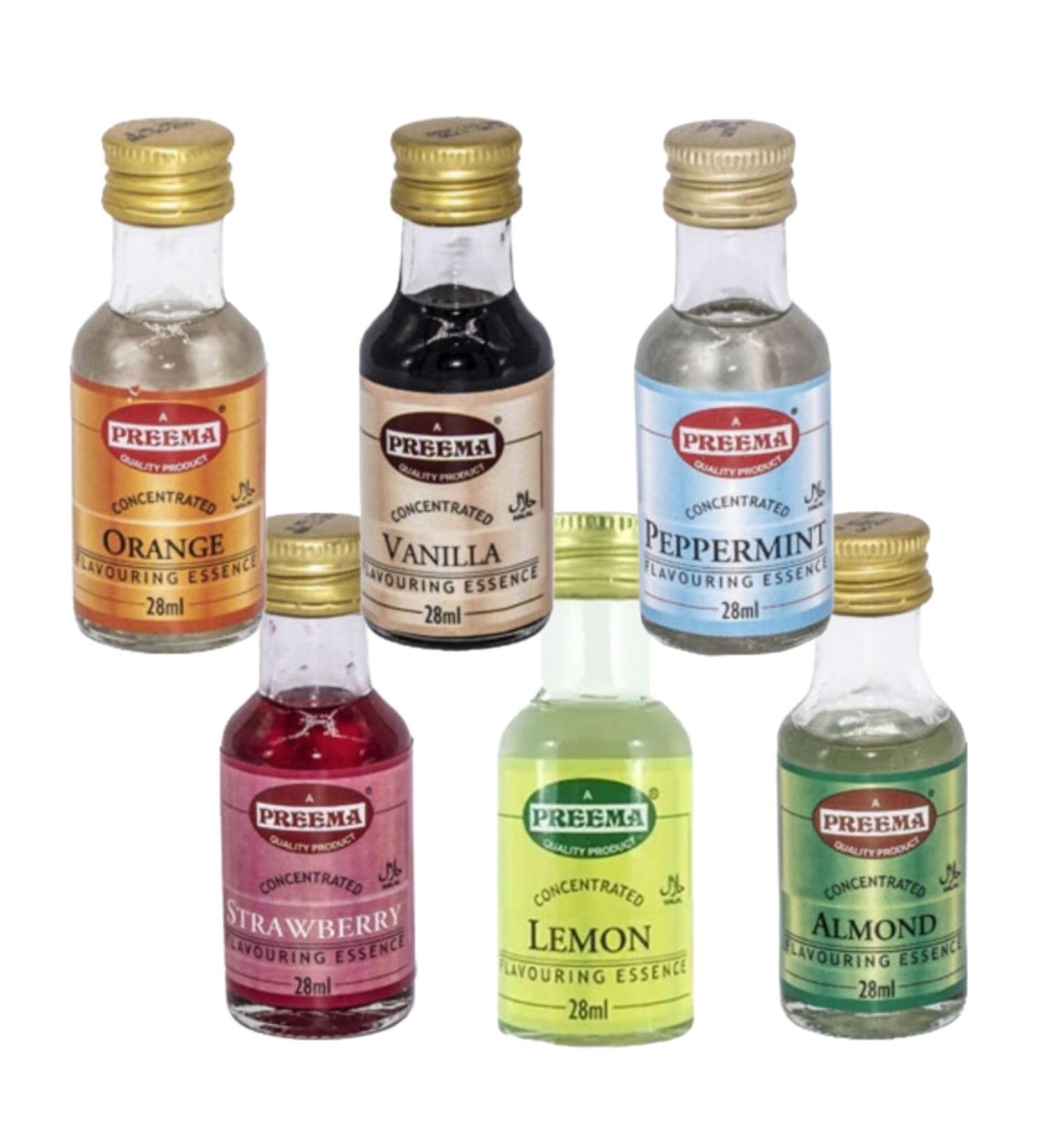 Preema Food Flavouring Essence Bundle - Peppermint, Almond, Vanilla, Strawberry, Orange, 6-Pack - Buy Online on SooperMarket.com