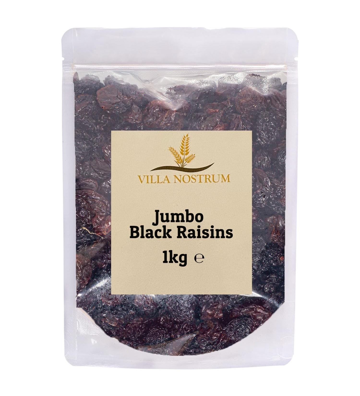 Jumbo Black Raisins 1kg by Villa Nostrum