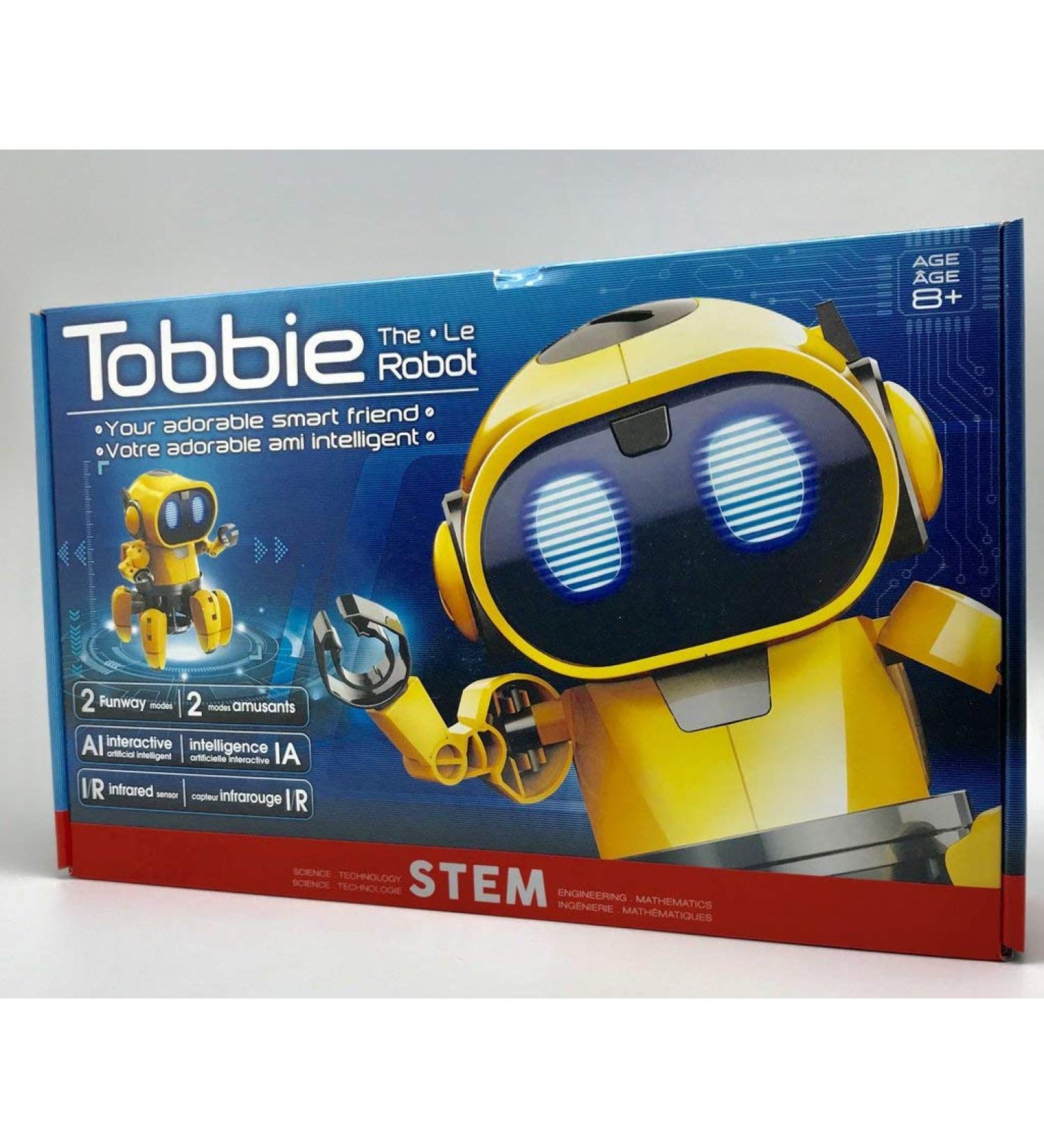 CIC21-893 Tobbie Interactive Robot | AI Capable | Infrared Sensor | Follow Me & Explore Play Modes | Develops Emotions | Gestures & Sound Effects - Buy Online on SooperMarket.com