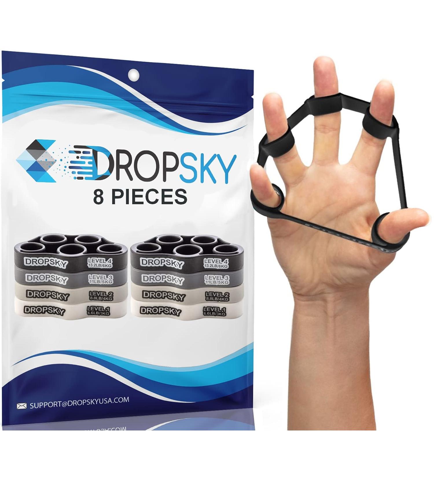 Finger Strengthener Hand Resistance Bands - Improve Grips Performance with 8pcs Finger Exerciser for Grip Strength Trainer and Muscle Exercises (4 Levels 6.6lb, 8.8lb, 11lb, 13.2lb) - Buy Online on SooperMarket.com