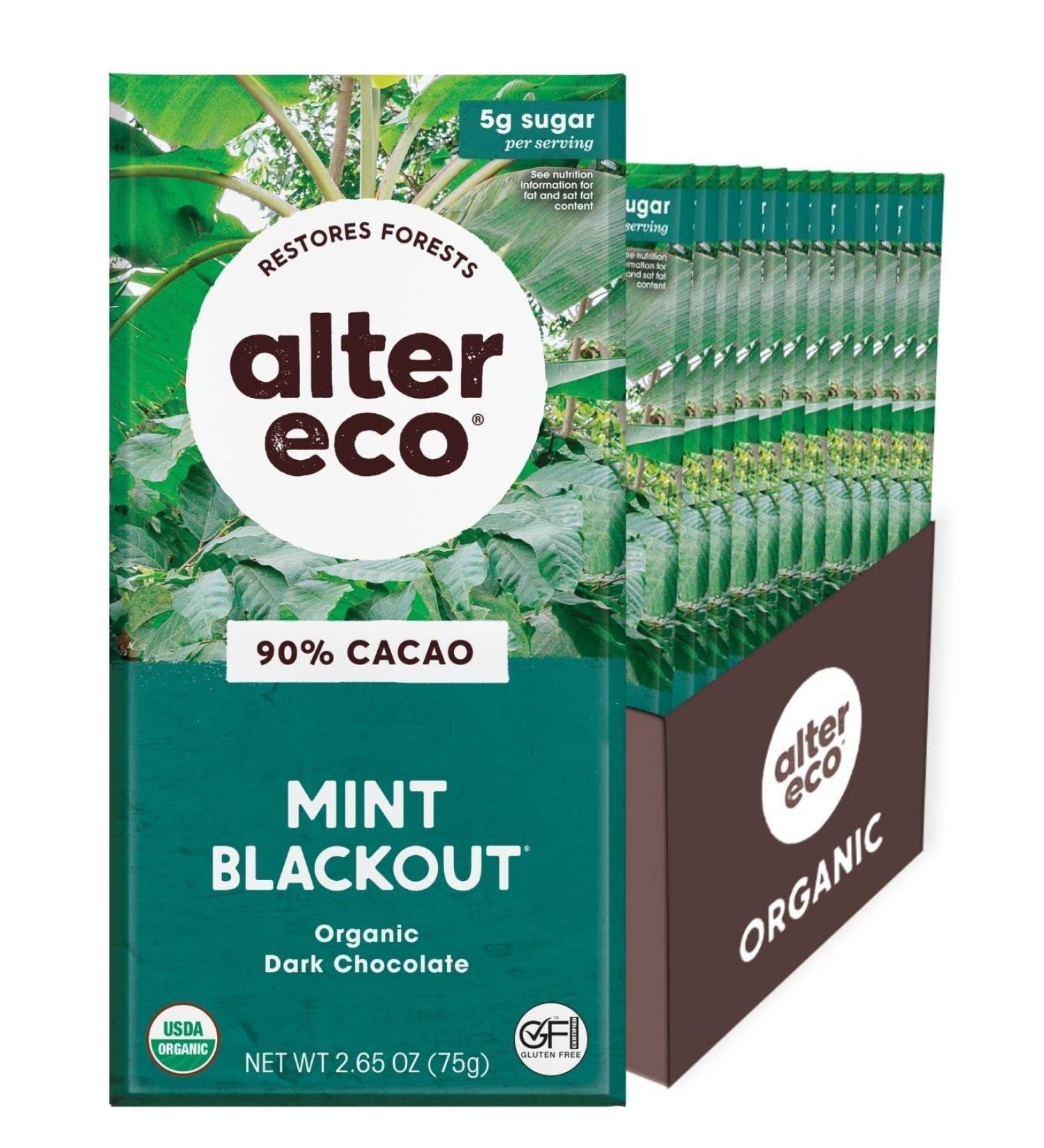 ALTER ECO Superdark Crisp Mint Chocolate Bar 90% 12 Pack brown - Buy Online on SooperMarket.com