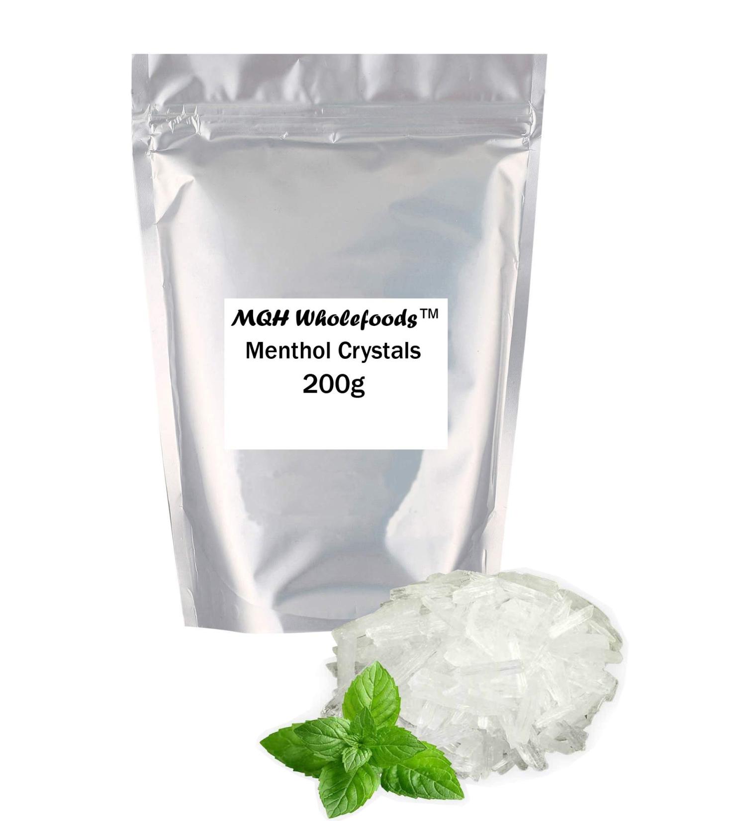 Natural Menthol Crystals Congestion Blocked Nose Relief Cold Flu Aromatherapy Premium Grade Quality! (200g) 200 g (Pack of 1)