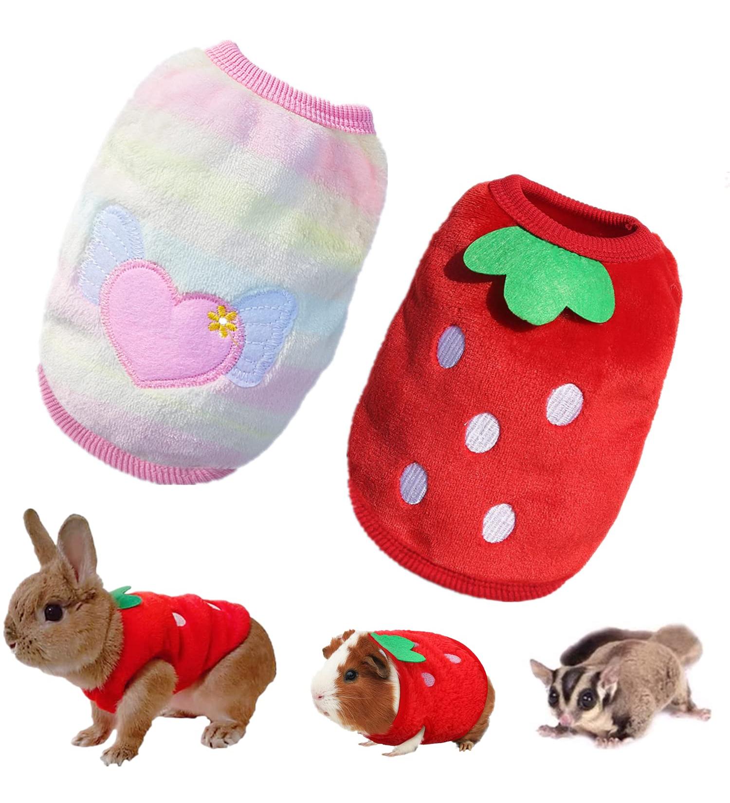 Bangminda Sleeveless Vest for Small Pets | 2-Piece Warm T-Shirts for Guinea Pigs Kittens Rabbits Ferrets & Chihuahuas - International Shipping Available - Buy Online on SooperMarket.com