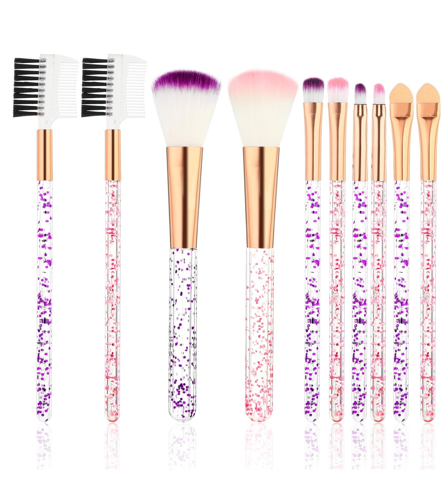 Buy WLLHYF 10-Piece Crystal Makeup Brush Set | Synthetic Fiber Tools for Flawless Foundation Eyeshadow Eyeliner & More - International Shipping Available - Buy Online on SooperMarket.com