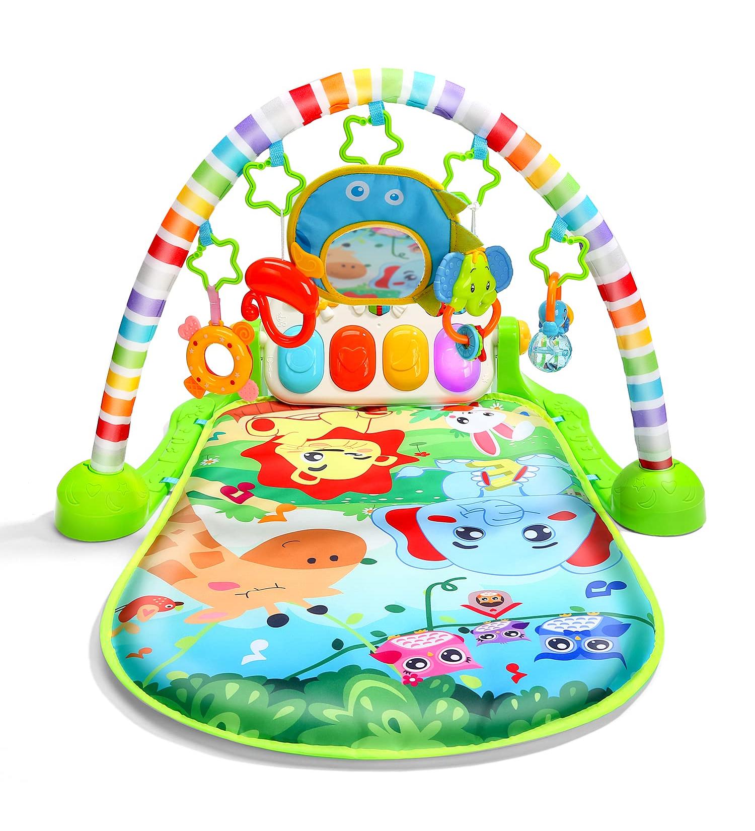 CUTE STONE Baby Gym Play Mat with Kick and Play Piano - Musical Activity Center for Infants and Toddlers - Buy Online on SooperMarket.com