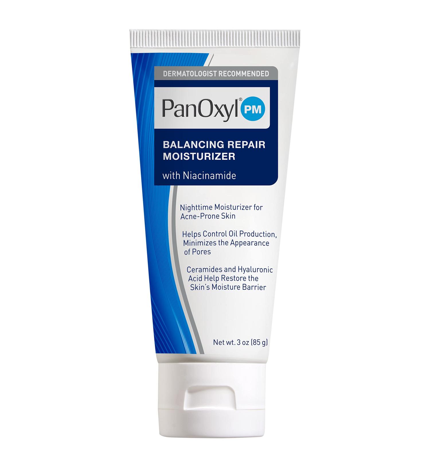 PanOxyl PM Balancing Repair Moisturizer | Hydrating Face Moisturizer for Acne Prone and Dry Skin | With Ceramides and Cica | Non-Comedogenic Night Face Moisturizer | 3 oz - Buy Online on SooperMarket.com