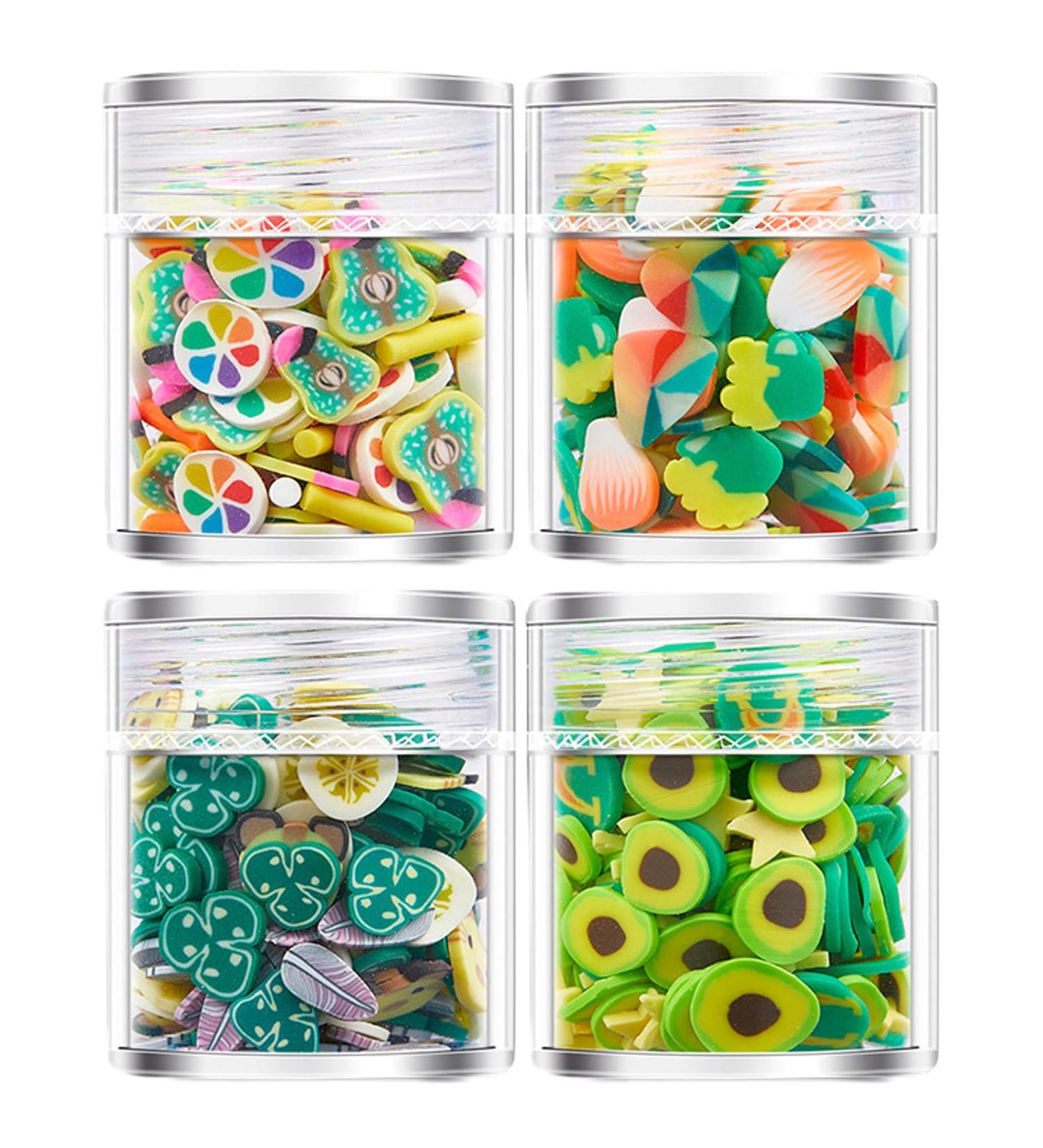 4 Bottles Special Shaped Nail Decorations 3D Nail Unique Accessories For Creative Nail Enthusiasts Nail Decorations For Festivals - Buy Online on SooperMarket.com