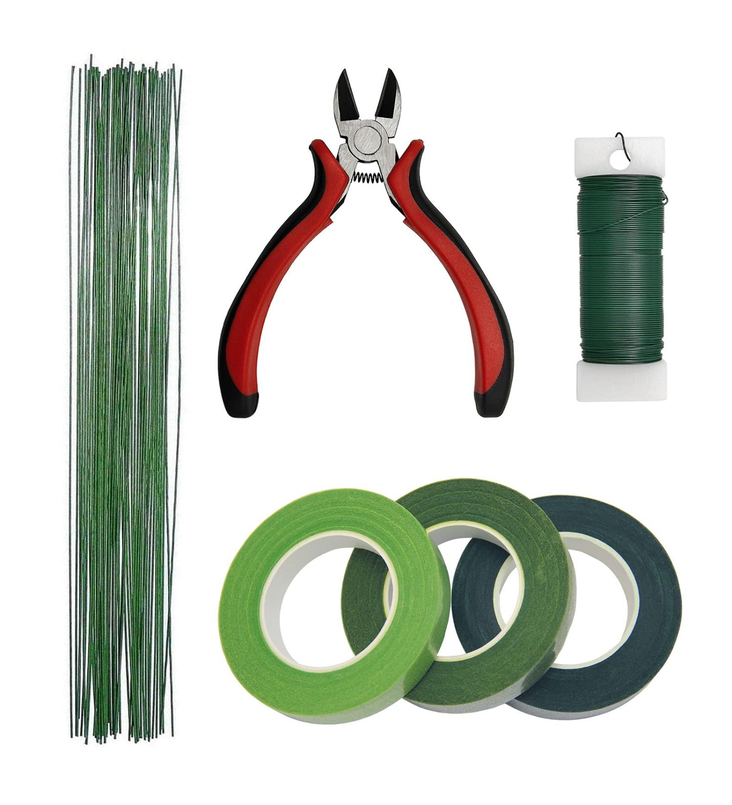 Menecor Floral Arrangement Kit - DIY Bouquet Making Tools with 24 Gauge Wire, Wire Cutter, and Tapes - Buy Online on SooperMarket.com