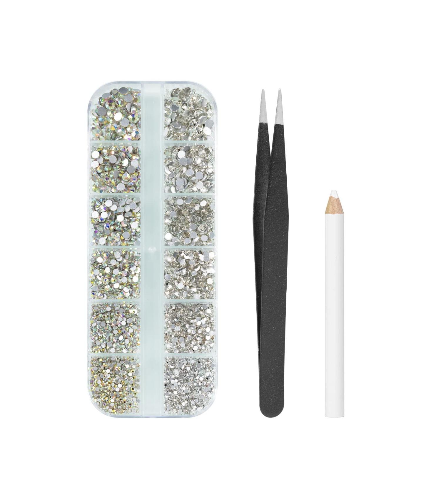 2880 Pcs Nail Art Rhinestones Kit with Tweezers and Drill Pen - MAEXUS Nail Gems for DIY, Face Make-up, and Professional Use - Buy Online on SooperMarket.com