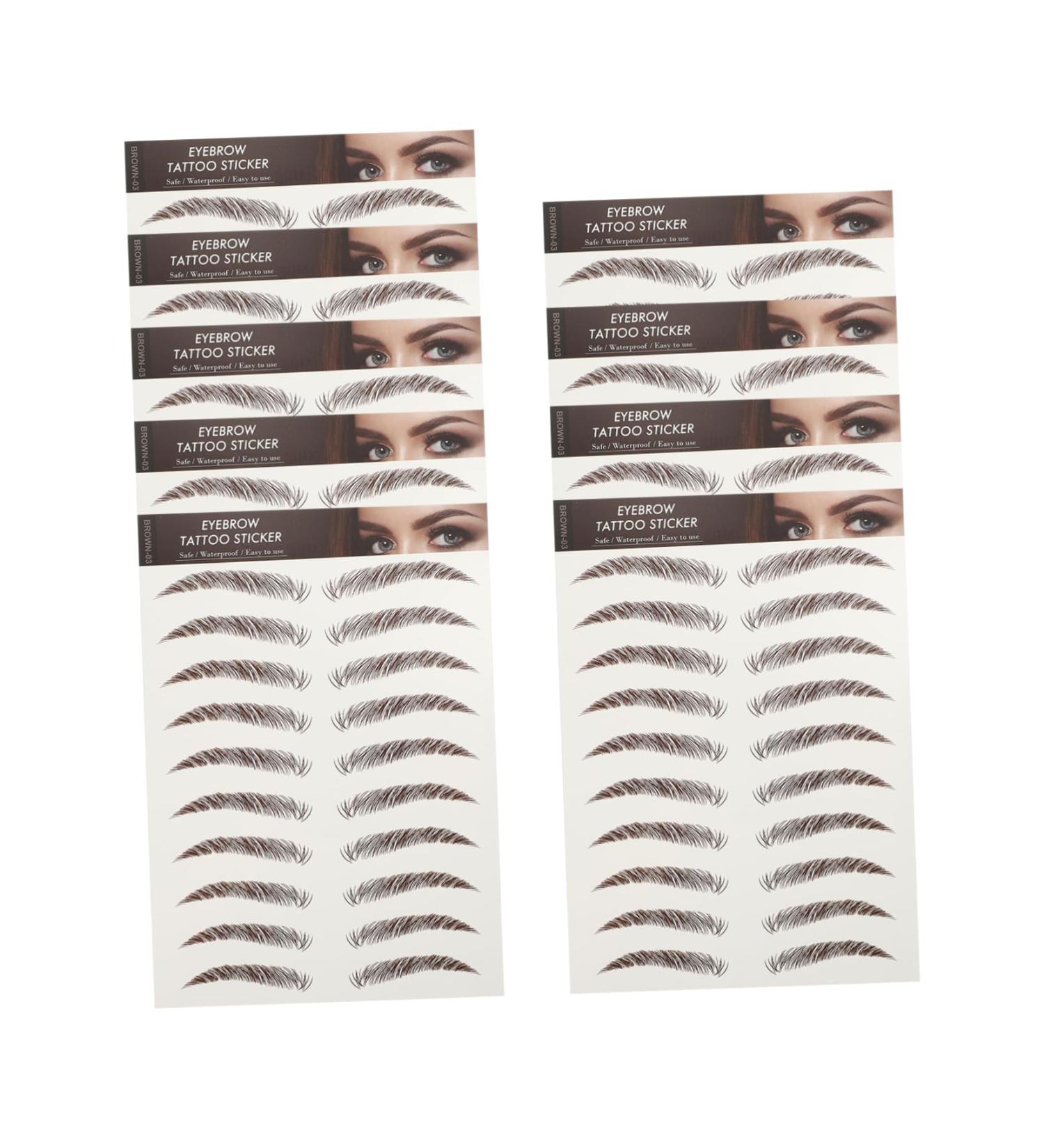 FOYTOKI 9 Sheets Waterproof Eyebrow Stickers Hairlike Eyebrows Brown Imitation Eyebrow 6d Transfer Stickers - Buy Online on SooperMarket.com