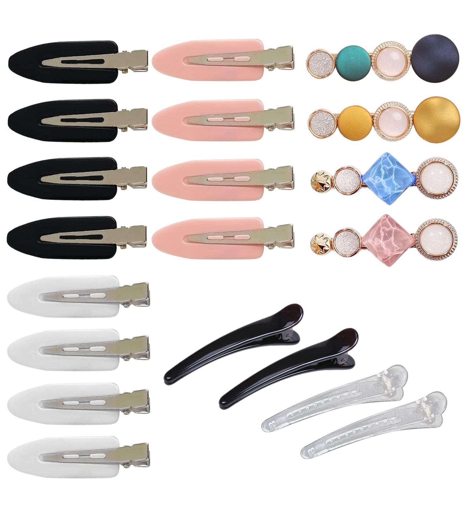 20pcs No Bend Duckbill Hair Clips Set - Curl Hair & Makeup Styling Clips for Salons & Bangs (Color) - Buy Online on SooperMarket.com