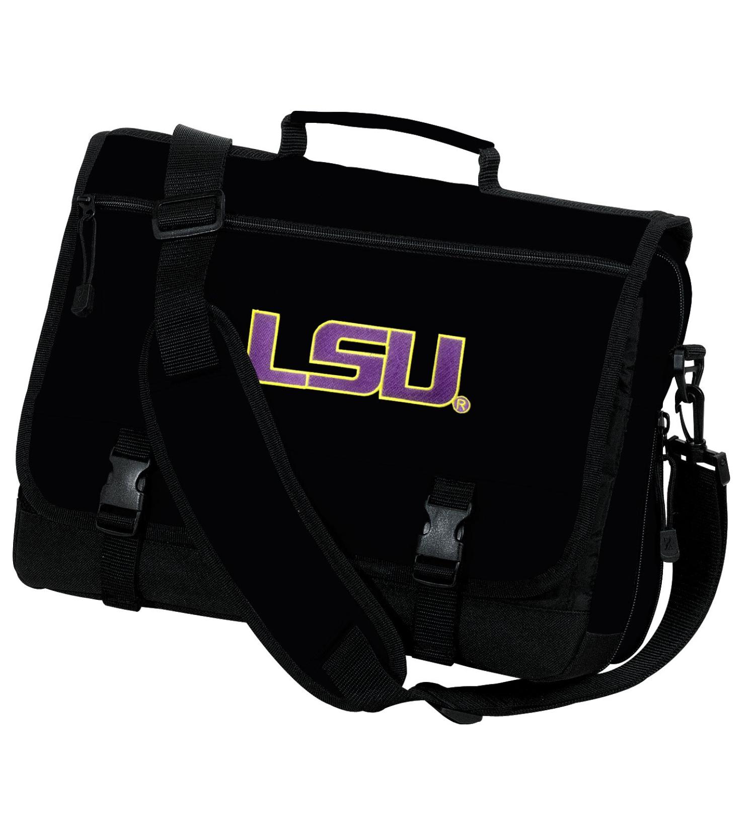 LSU Laptop Bag LSU Tigers Computer Bag or Messenger Bag