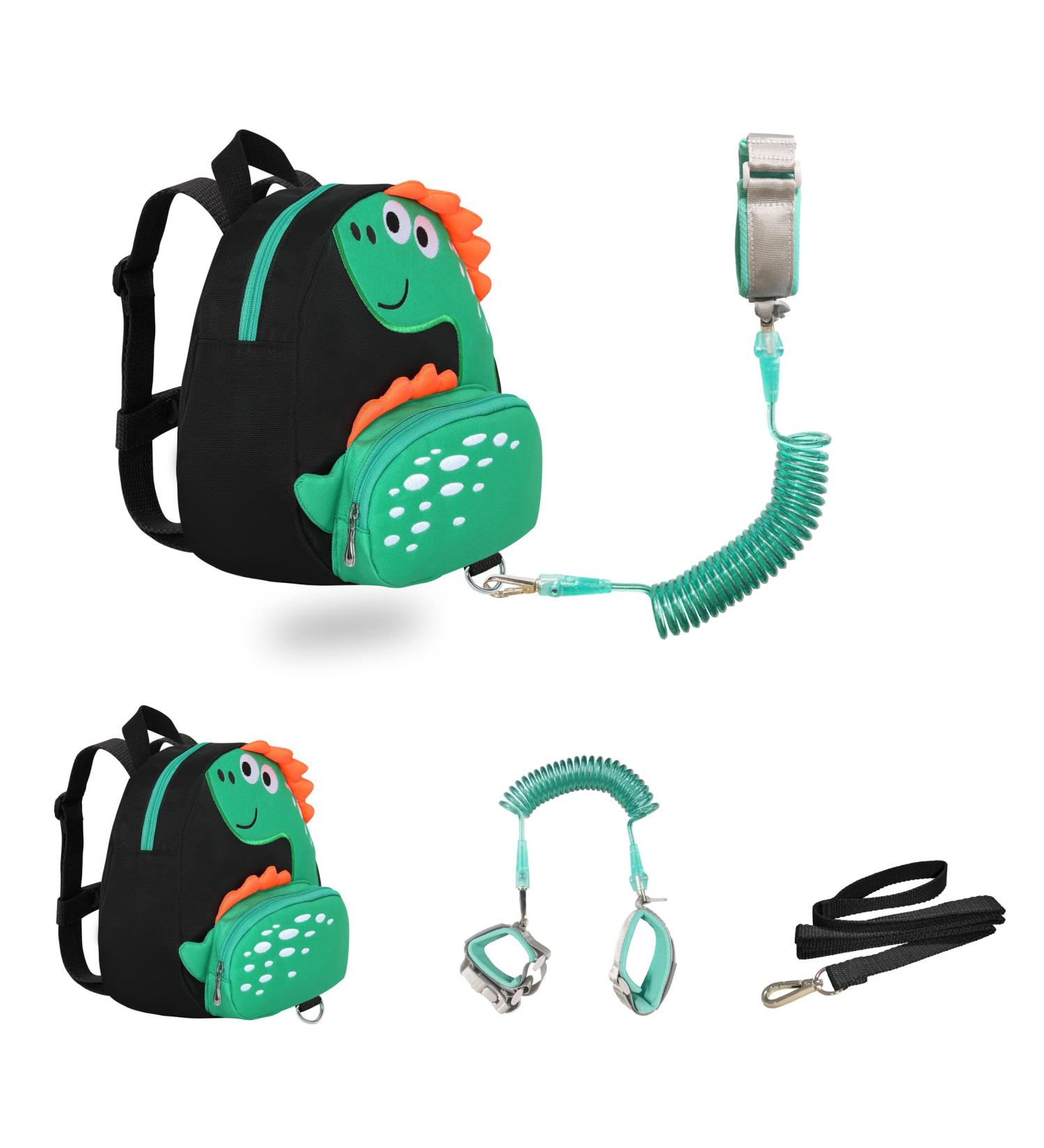 Dinosaur Toddler Backpack with Anti-Lost Leash for 1.5-3 Years Kids - Safety Harness for Girls and Boys (Black) - Buy Online on SooperMarket.com