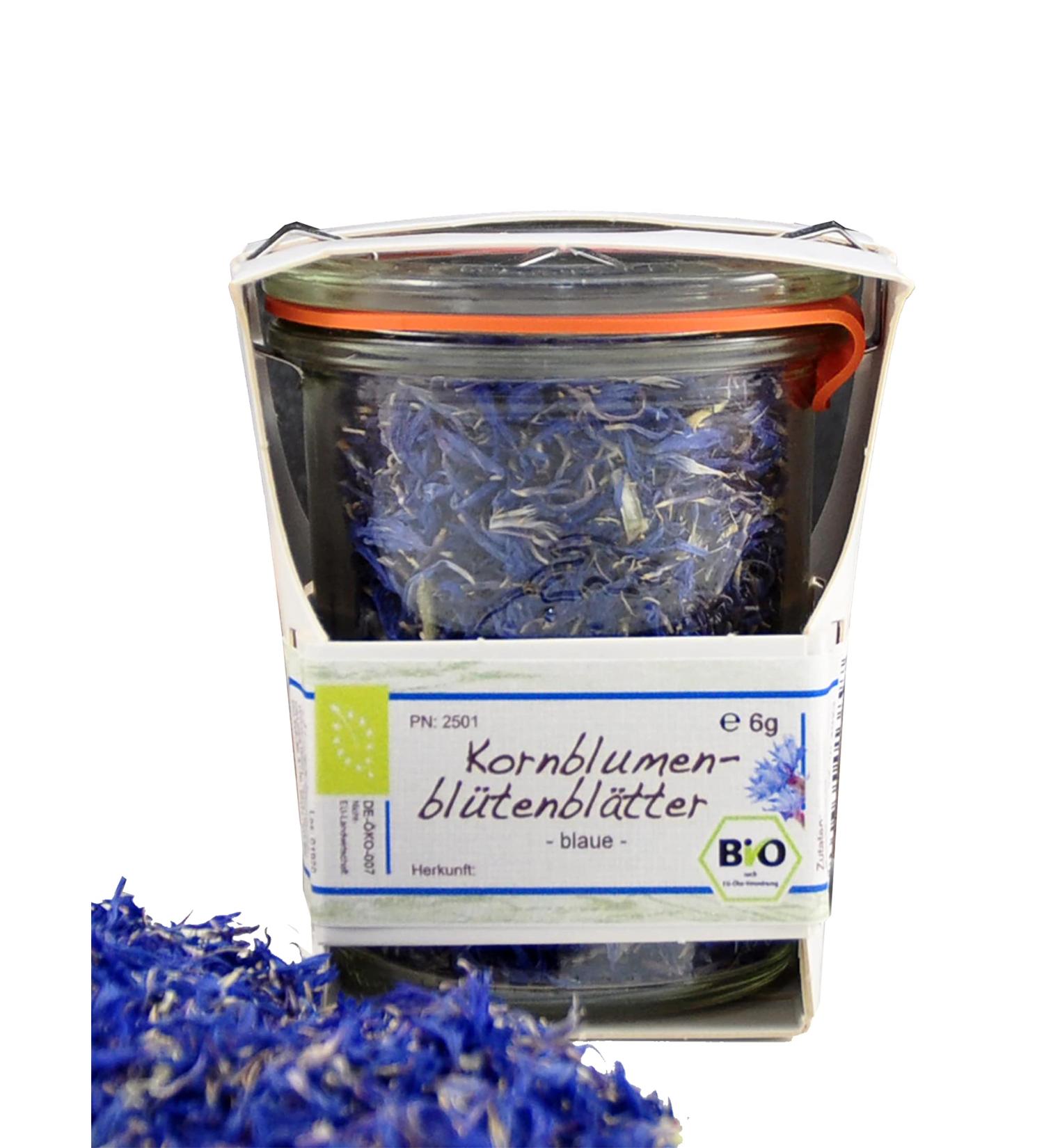 Organic Flower Gifts in Plastic-Free Weckglas | Small Tea Elder & Cornflower Petals - Buy Online on SooperMarket.com