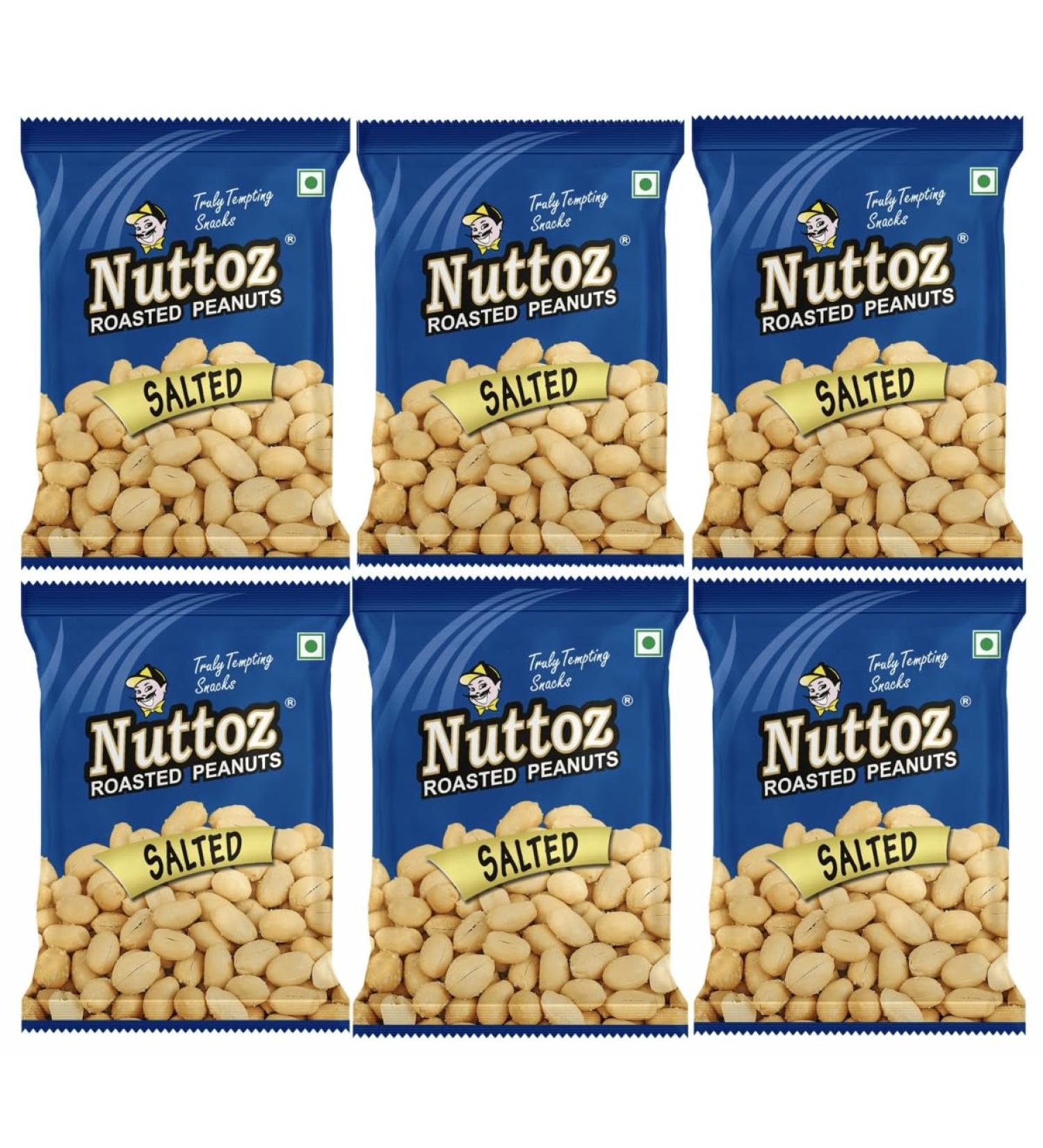 Nuttoz Roasted Salted Peanuts 160g (Pack of 6) - Buy Online on SooperMarket.com