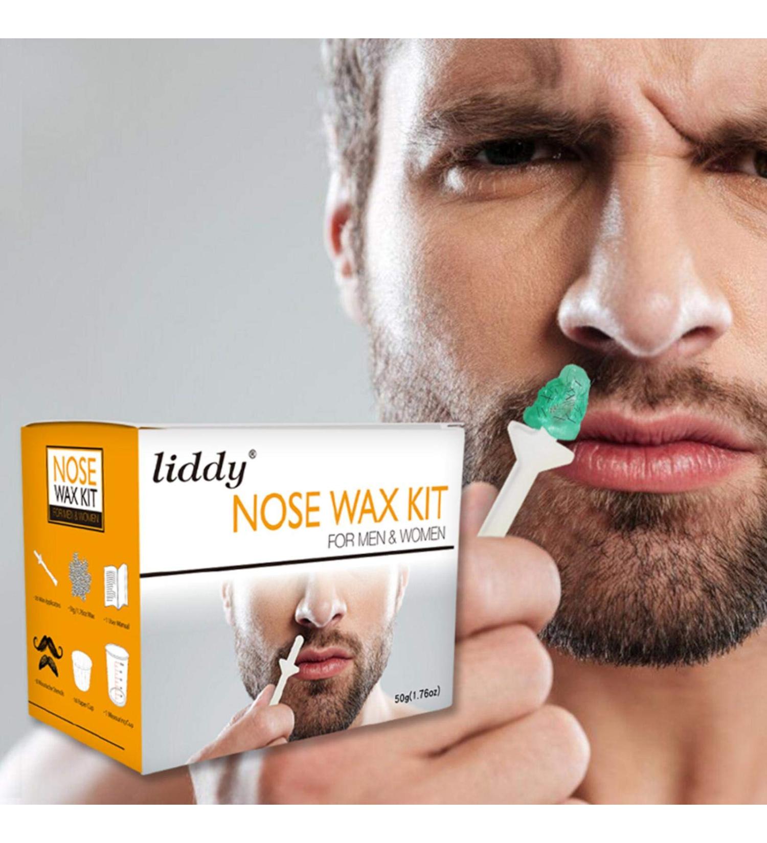 Nose Wax Set - Updated Nose Hair Removal Kit for Men | 50g Wax 20 Applicators & Safe Tip | Effective Nose Hair Removal Solution - Buy Online on SooperMarket.com