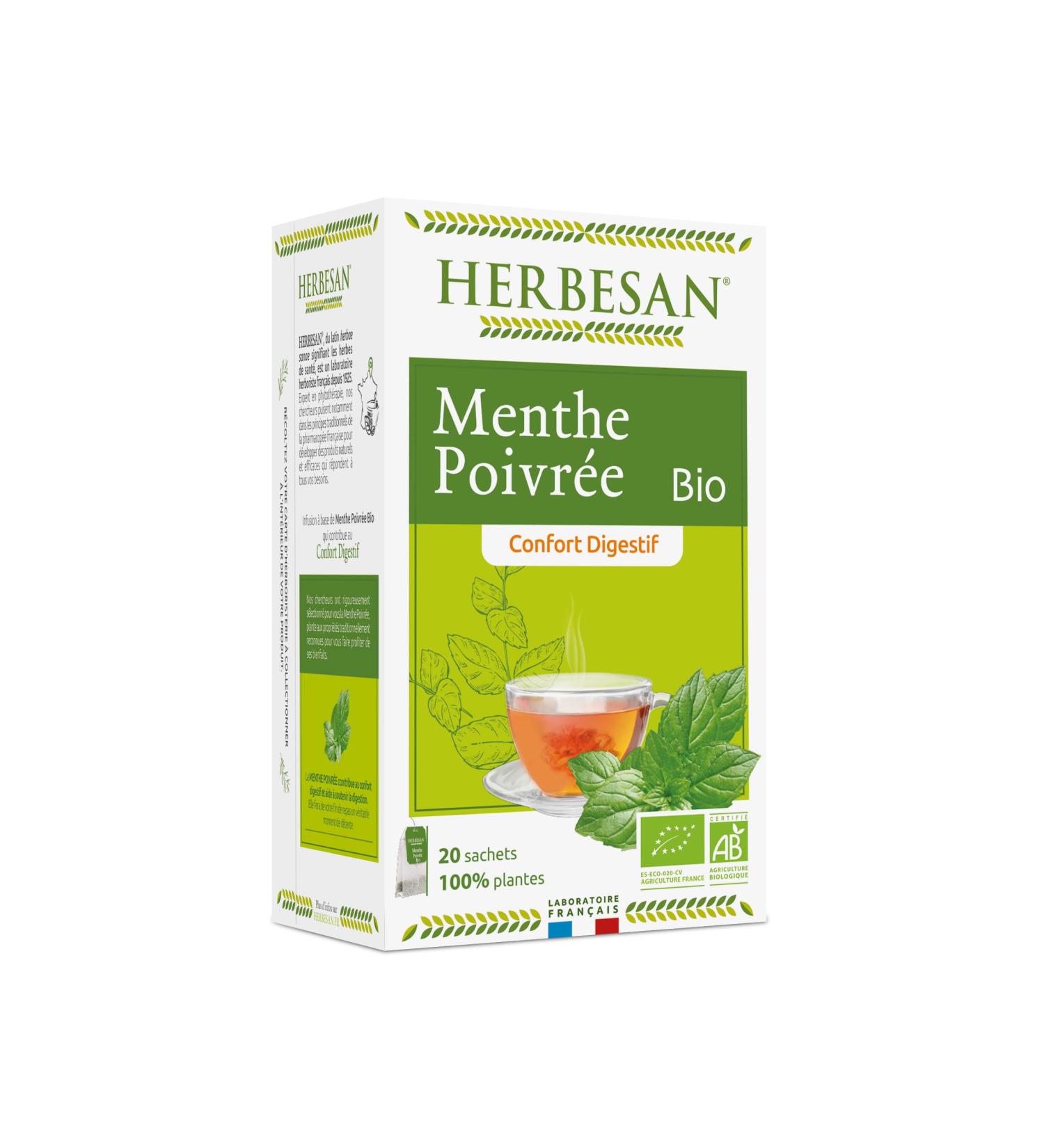 Herbesan Infusion Peppermint Organic 20 Sachets - Buy Online on SooperMarket.com
