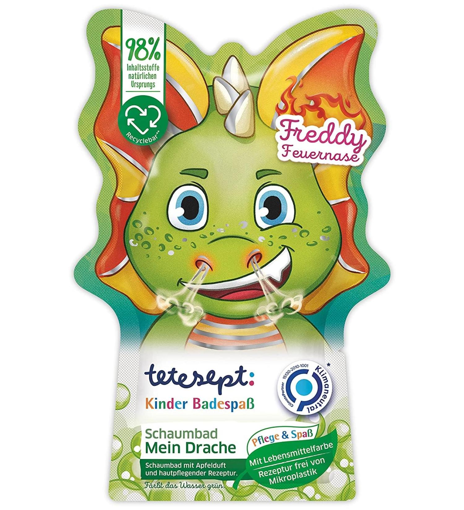Buy Tetesept Children's Bath Fun Foam - My Dragon with Fruity Apple Scent - Nourishing & Colorful Bathing Foam (15 x 40 ml) - International Shipping Available - Buy Online on SooperMarket.com