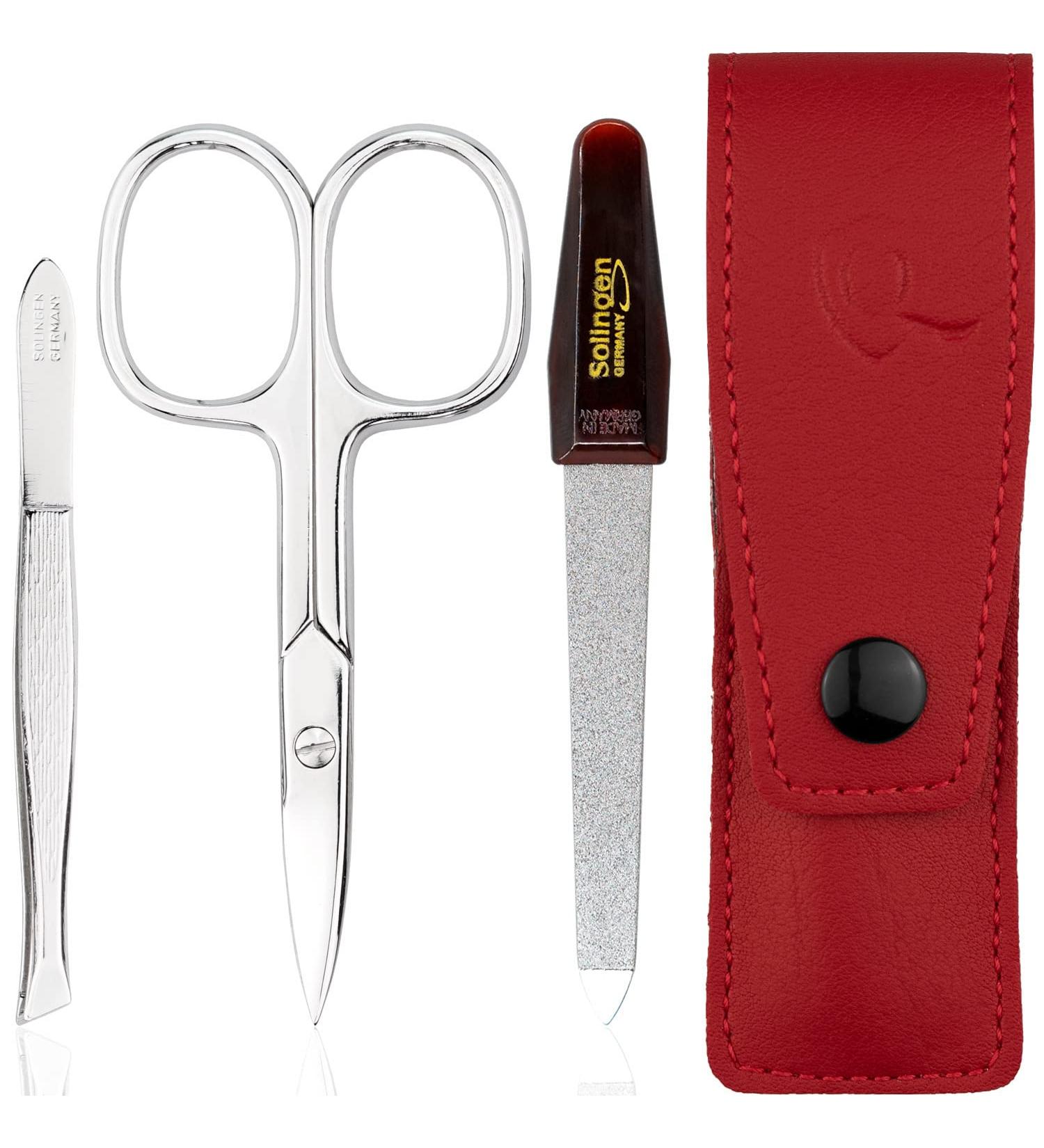 Buy marQus 3-Piece Travel Manicure Set - Solingen Nail Care Kit with Nail Scissors & File - Red - Buy Online on SooperMarket.com