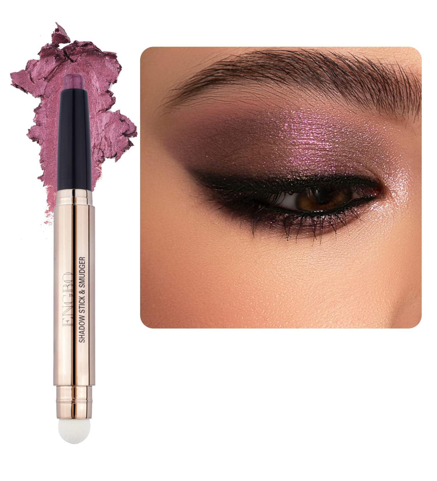Enfuntins Shimmer Cream Eyeshadow Stick - Long Lasting Waterproof Glitter Eyeshadow Pencil with Smudger | 09 Smoky Amethyst Shimmer - Buy Online on SooperMarket.com