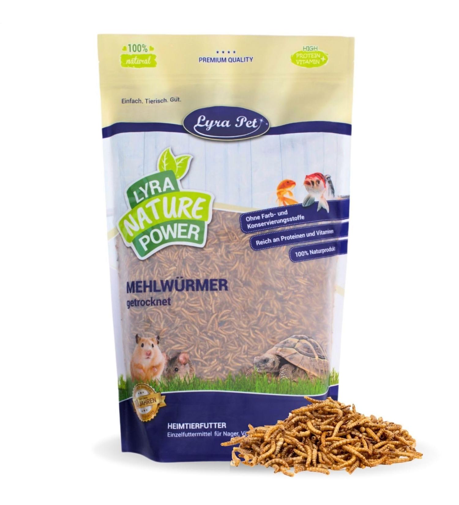 Lyra PET 10L Dried Mealworms | High-Protein Natural Food for Birds Rodents Fish & Reptiles | Year-Round Wild Bird Food - Buy Online on SooperMarket.com