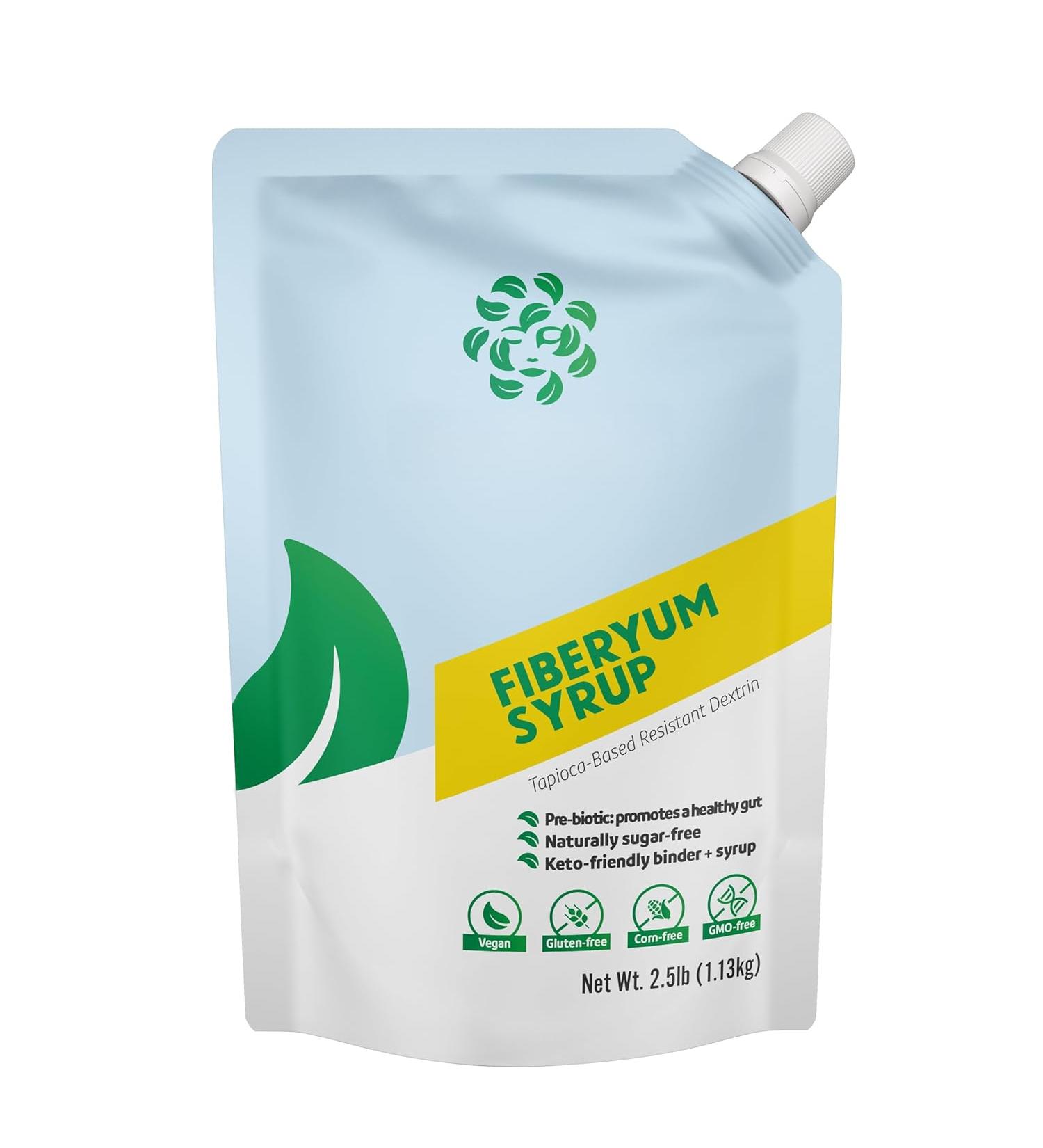 FiberYum Tapioca/Cassava Pre-Biotic Soluble Fiber Syrup - New Formula, Non-GMO, Corn-Free - 2.5lb (Pack of 1) - Buy Online on SooperMarket.com