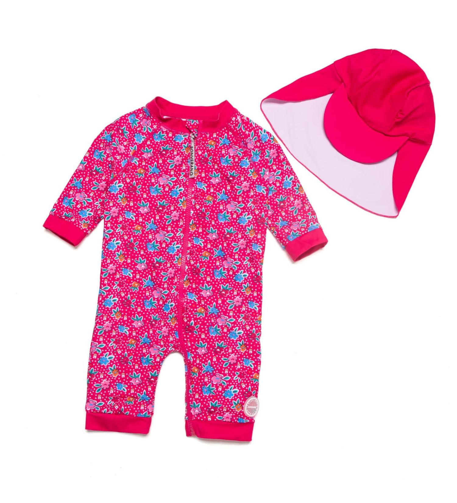 BONVERANO Baby Girls Swimsuit - Rose, 2-3 Years | UPF 50+ Sun Protection One Piece Swimwear - Buy Online on SooperMarket.com