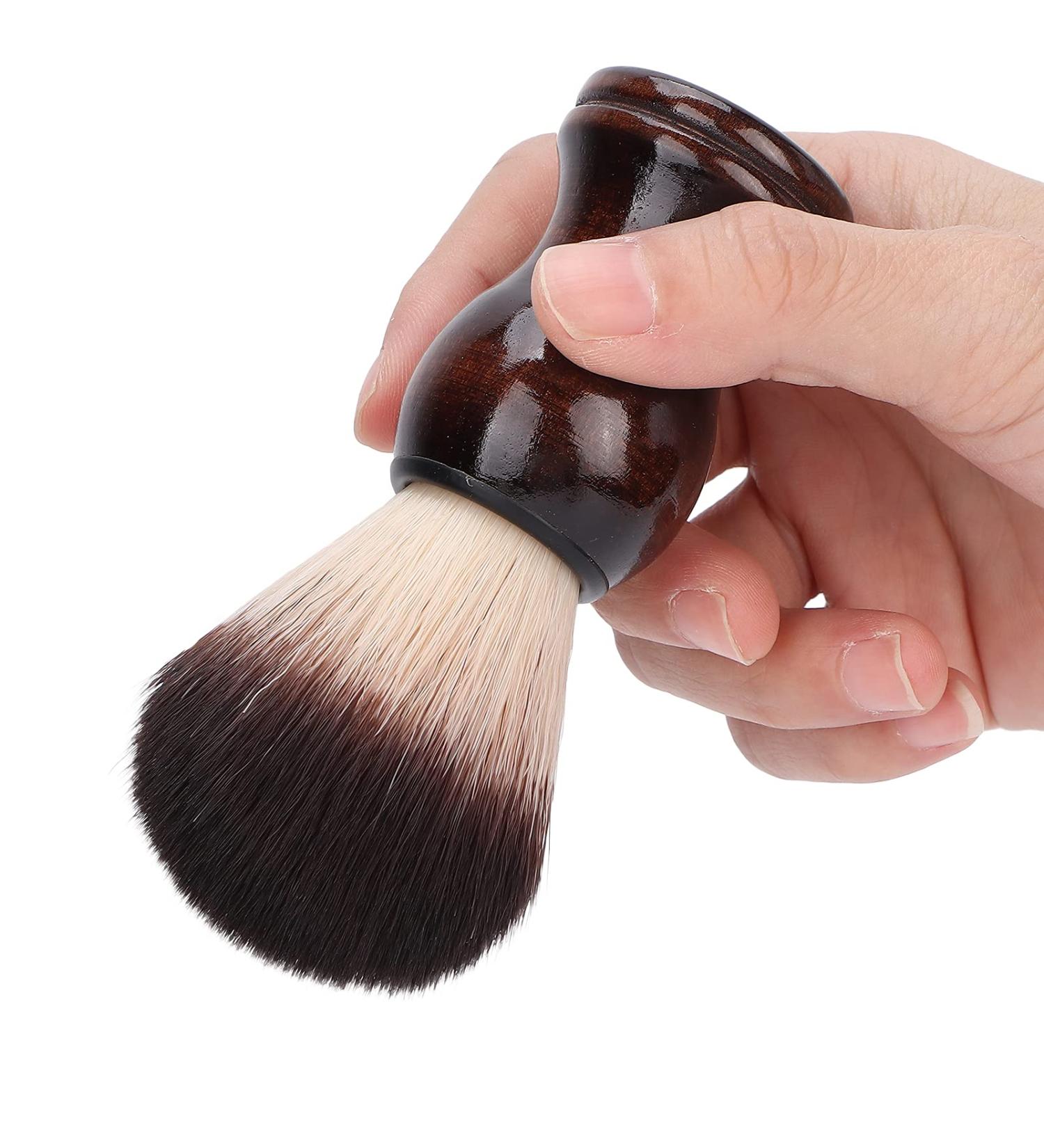 Razor Brush for Men - Soft Hair Shaving Brush with Wooden Handle | Perfect for Salons Home and Travel - Eco-Friendly Gift - Buy Online on SooperMarket.com