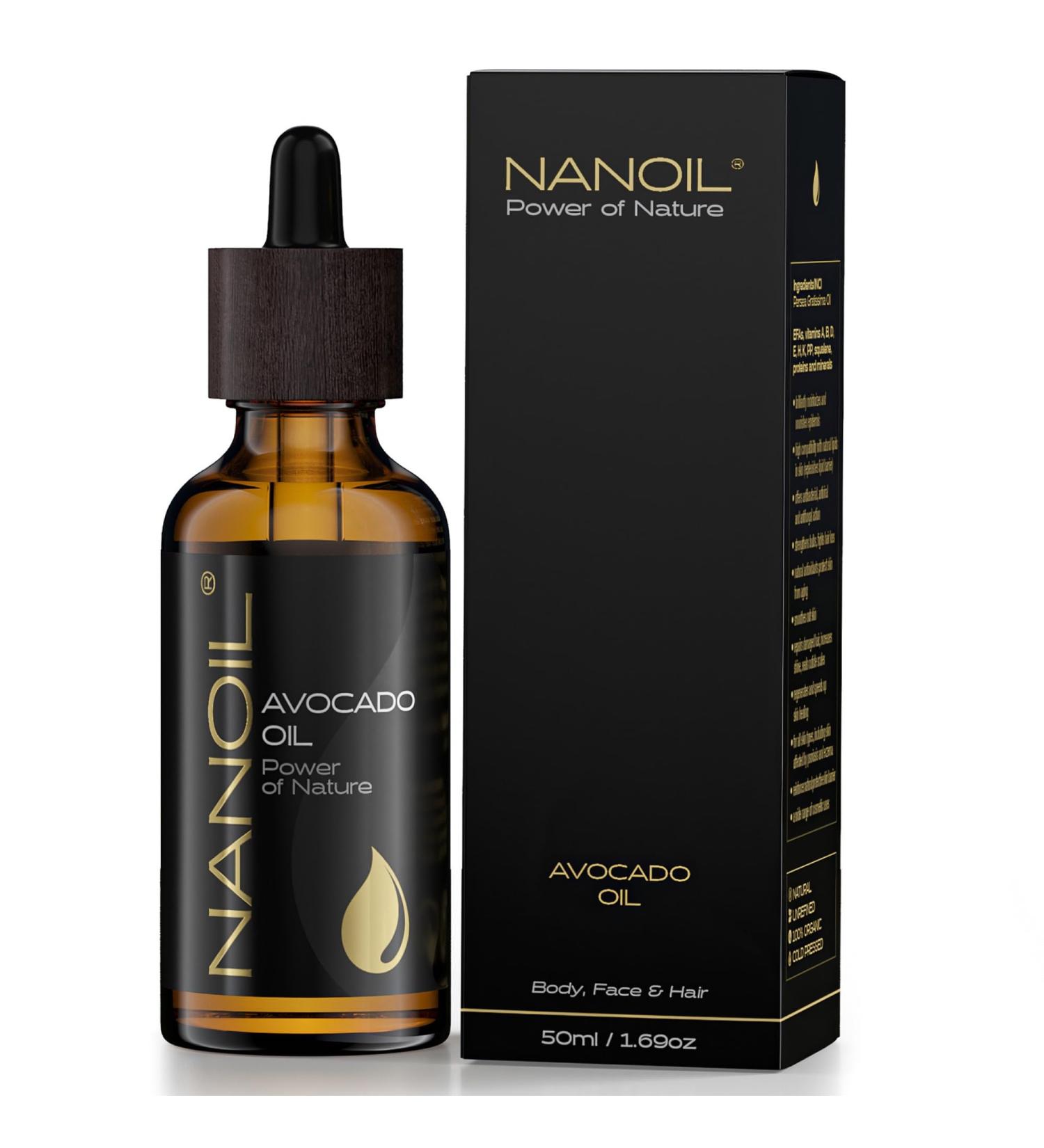 Organic Cold-Pressed Avocado Oil 50ml - Unrefined for Face Body & Hair Care | Vitamin Boost & Rejuvenation - Buy Online on SooperMarket.com