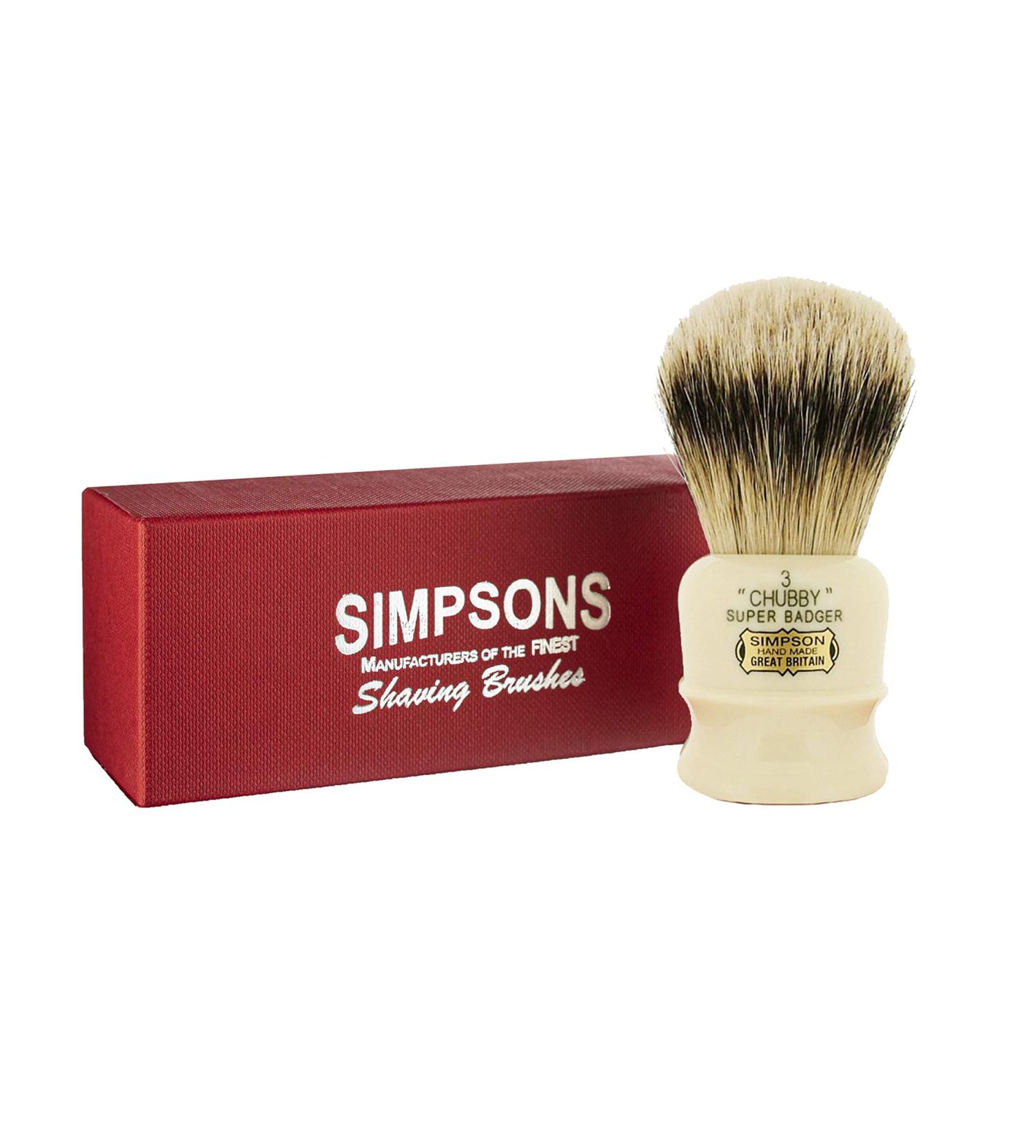 Simpsons Chubby CH3 Super Badger Shaving Brush - High Quality Shave Brush - Buy Online on SooperMarket.com