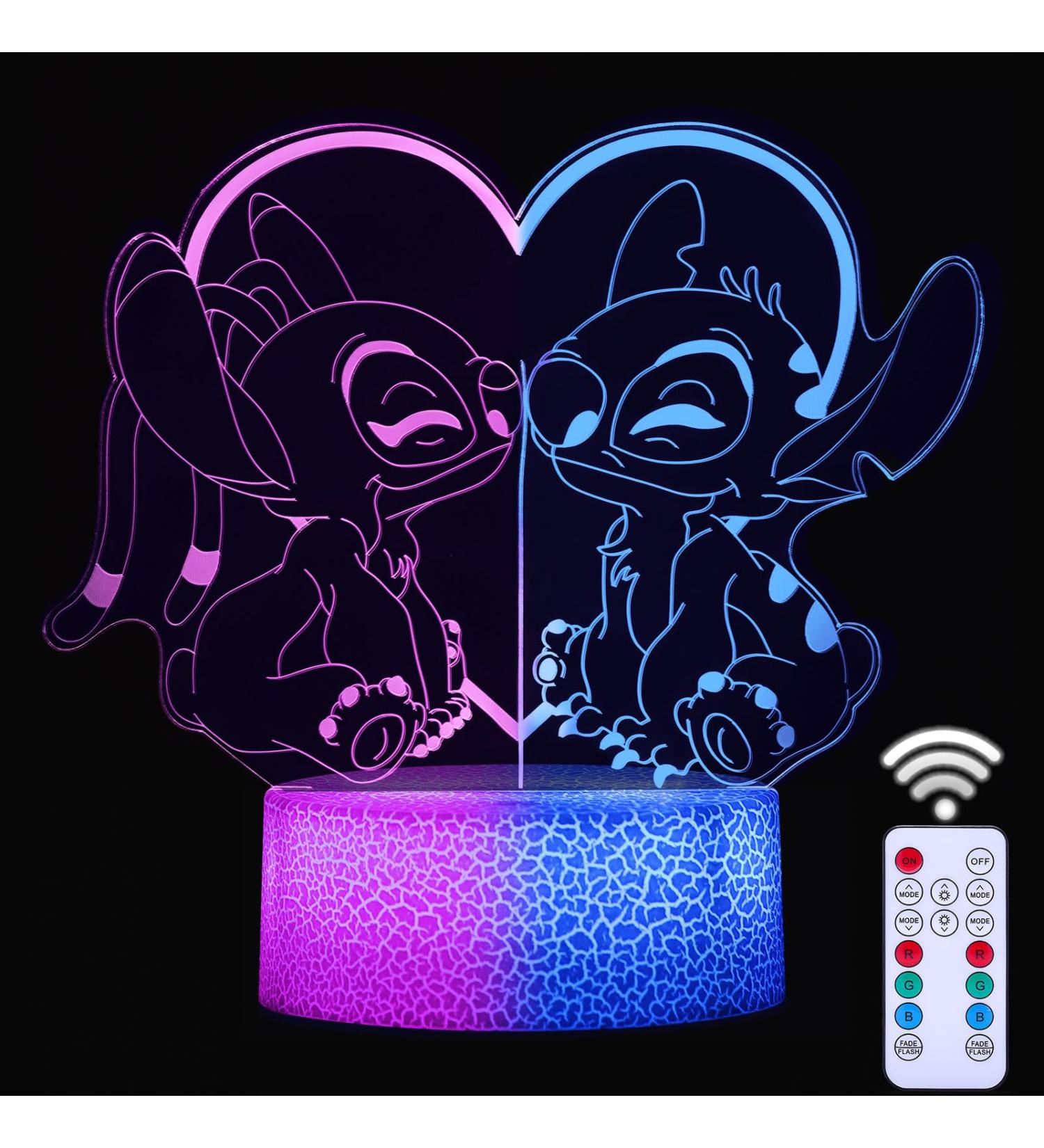 Stitch Lamp 2-in-1 Characters | 3D Illusion Night Light with Remote Control | Perfect Gift for Kids - Lilo & Stitch - Buy Online on SooperMarket.com