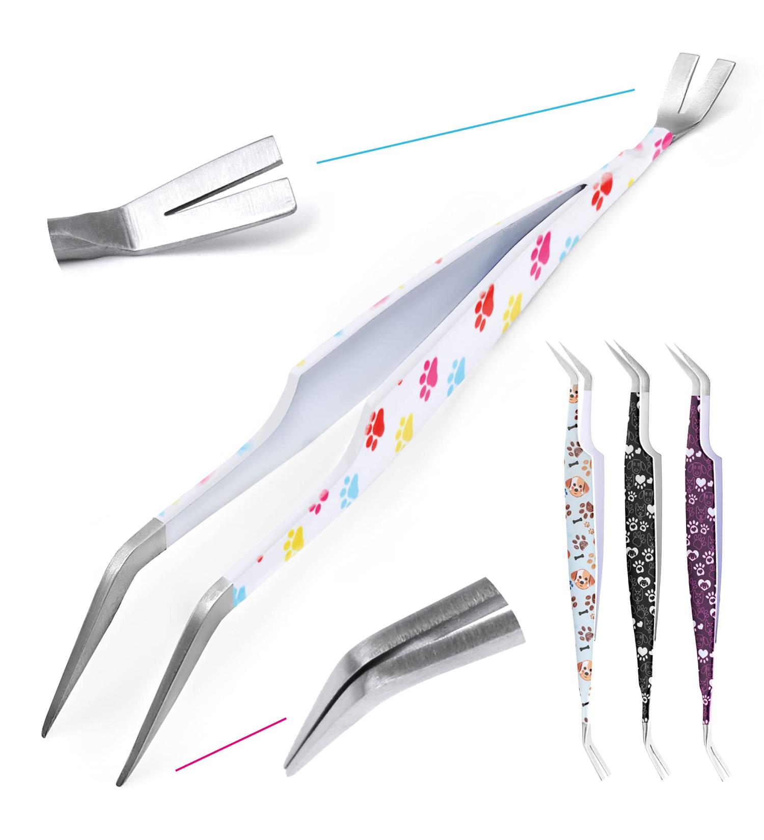 Helperfect Premium 2-in-1 Stainless Steel Tick Pliers for Dogs & Cats | Gentle & Effective Tick Remover | Tick Tweezers & Hooks | Ideal for Pet Owners - Buy Online on SooperMarket.com