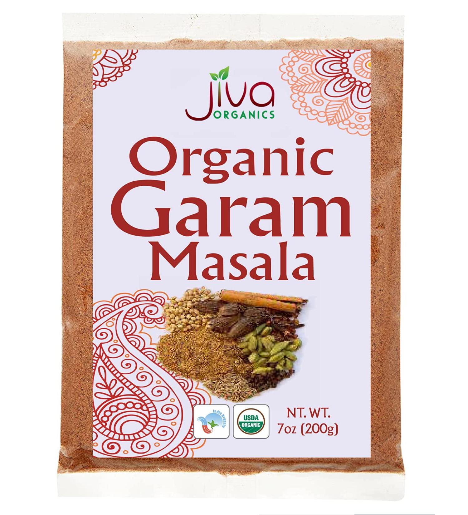 Jiva Organics Organic Garam Masala Powder 7oz - NON-GMO, Salt-Free Indian Spice Blend - Buy Online on SooperMarket.com