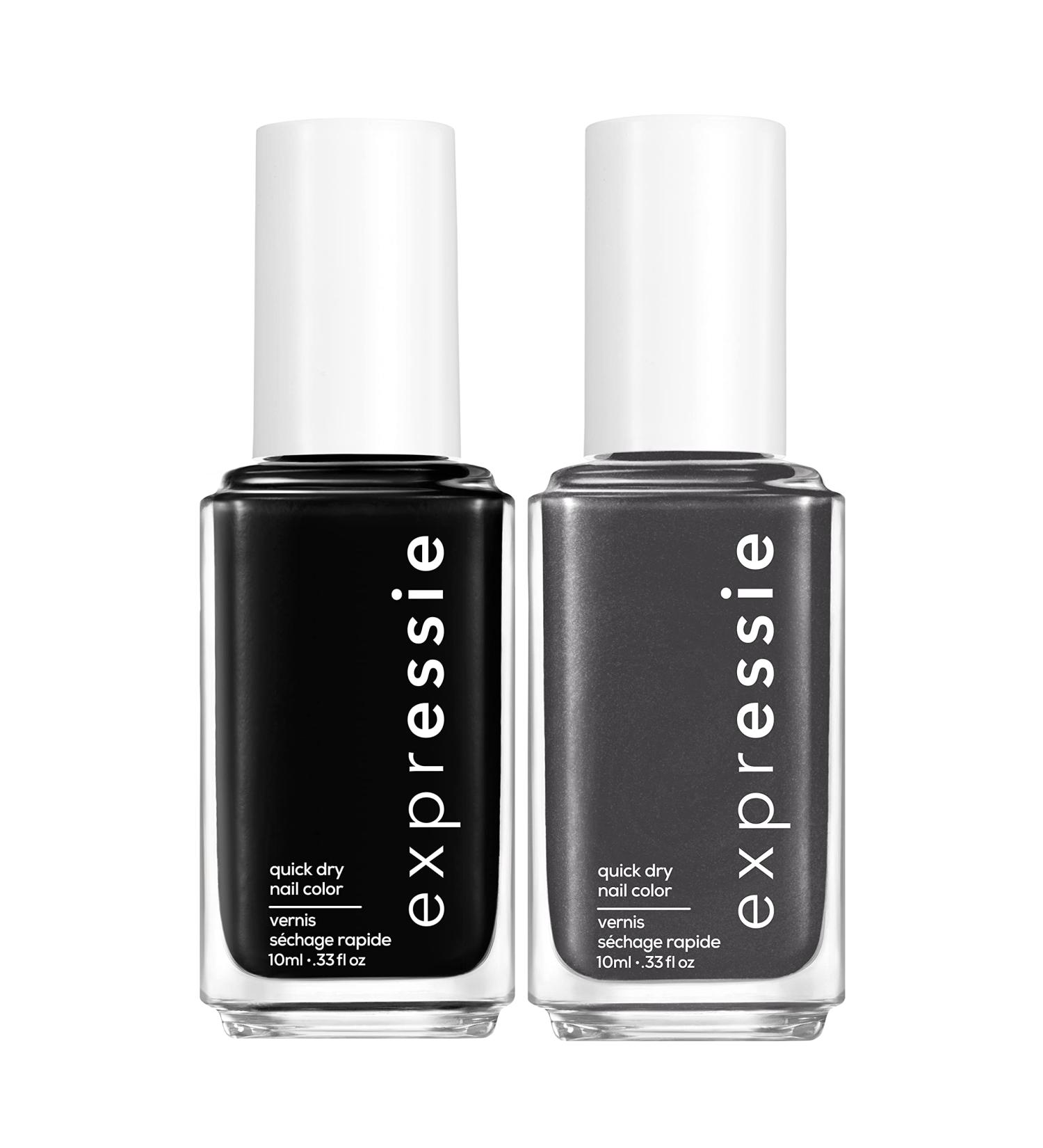 Essie Quick-Dry Nail Polish Expressie After Midnight Kit - Black & Charcoal Gray - 8-Free Vegan - 1 Kit - Buy Online on SooperMarket.com