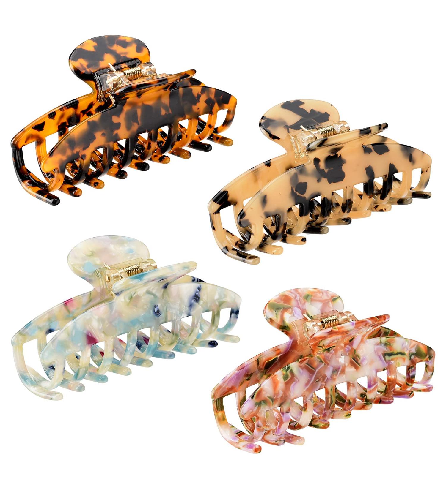 4 Pack Nonslip Large Fashion Hair Claw Clips - Strong Hold Accessories for Women & Girls - 3.7 inch Banana Hair Claws - Buy Online on SooperMarket.com