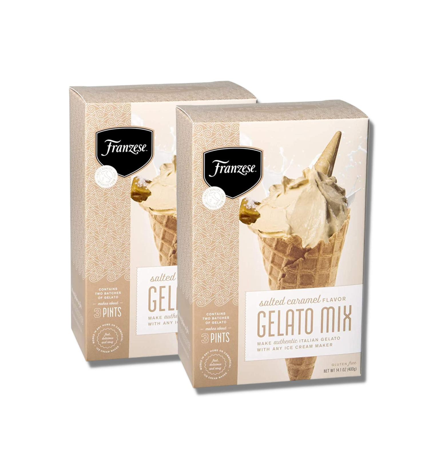 Franzese Salted Caramel Gelato Mix - Authentic Italian Kit | Homemade Gelato in Minutes | Gluten-Free, Perfect for Sorbets, Cakes & Smoothies - Buy Online on SooperMarket.com