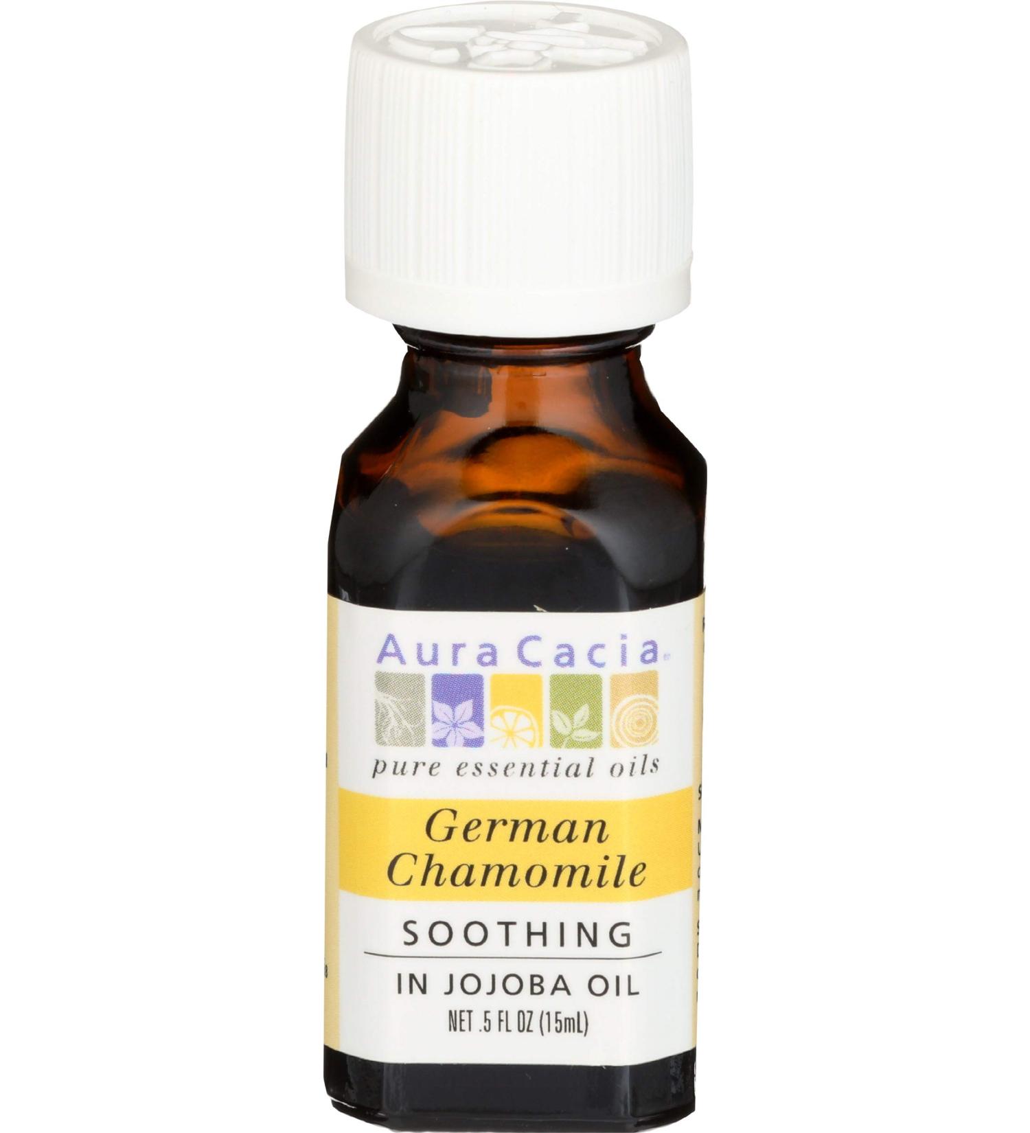 Aura Cacia German Chamomile Essential Oil 0.5 fl oz | Pure Aromatherapy - Buy Online on SooperMarket.com