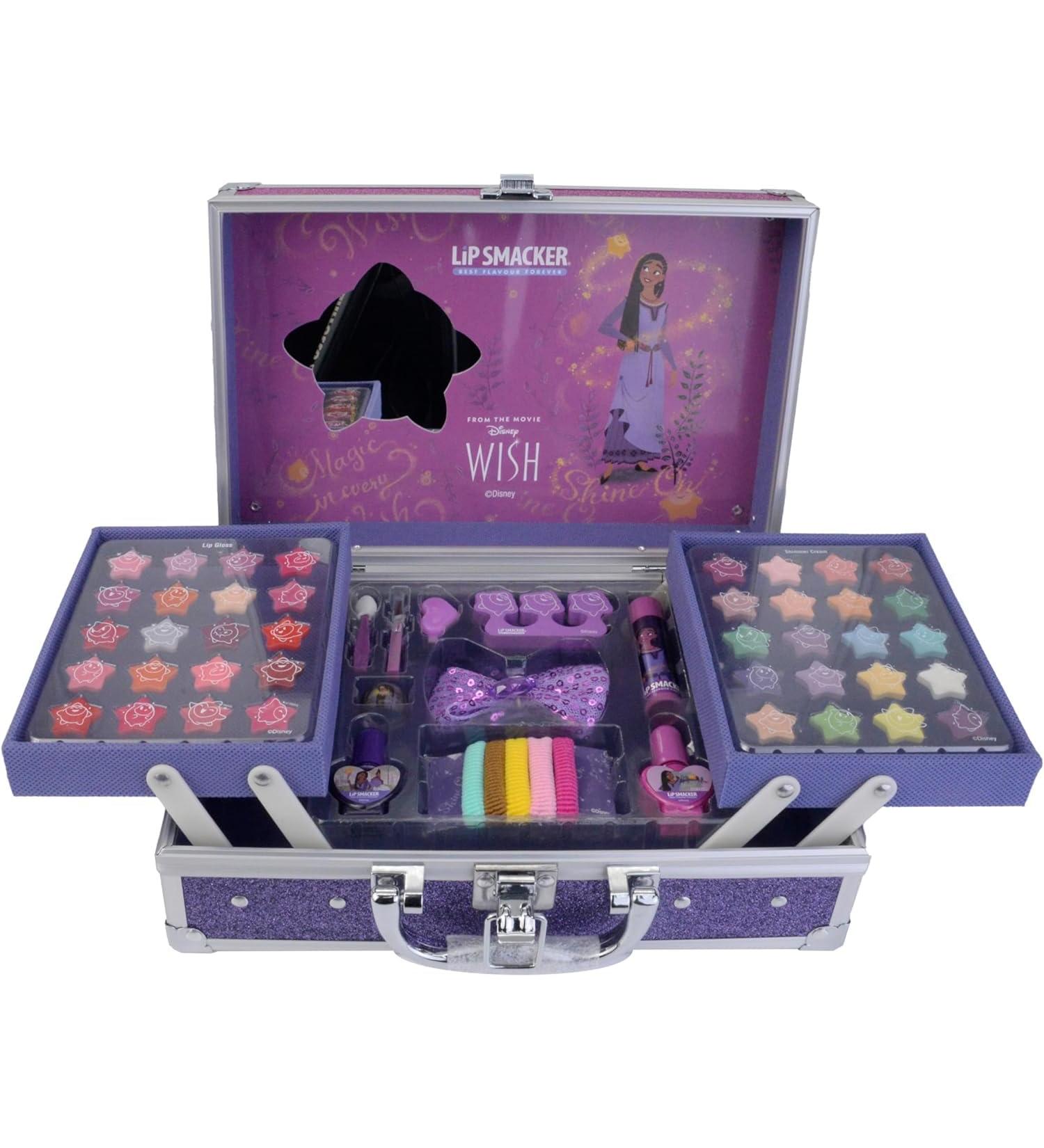 Lip Smacker Wish Makeup Traincase 50-pieces Kids Make-up Set for Girls with Colorful Lip and Face Palettes Nail Polishes Hair Accessories and Mirror Disney Princess Gifts for Endless Creativity - Buy Online on SooperMarket.com