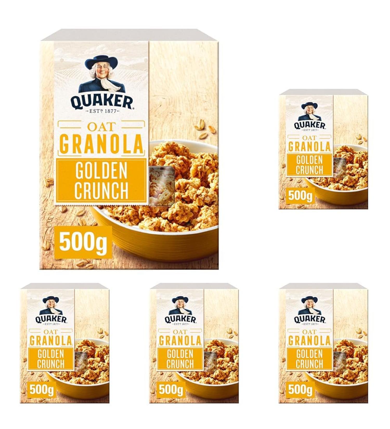 Quaker Golden Crunch Flavour Oat Granola 500 g (Pack of 5) - Buy Online on SooperMarket.com